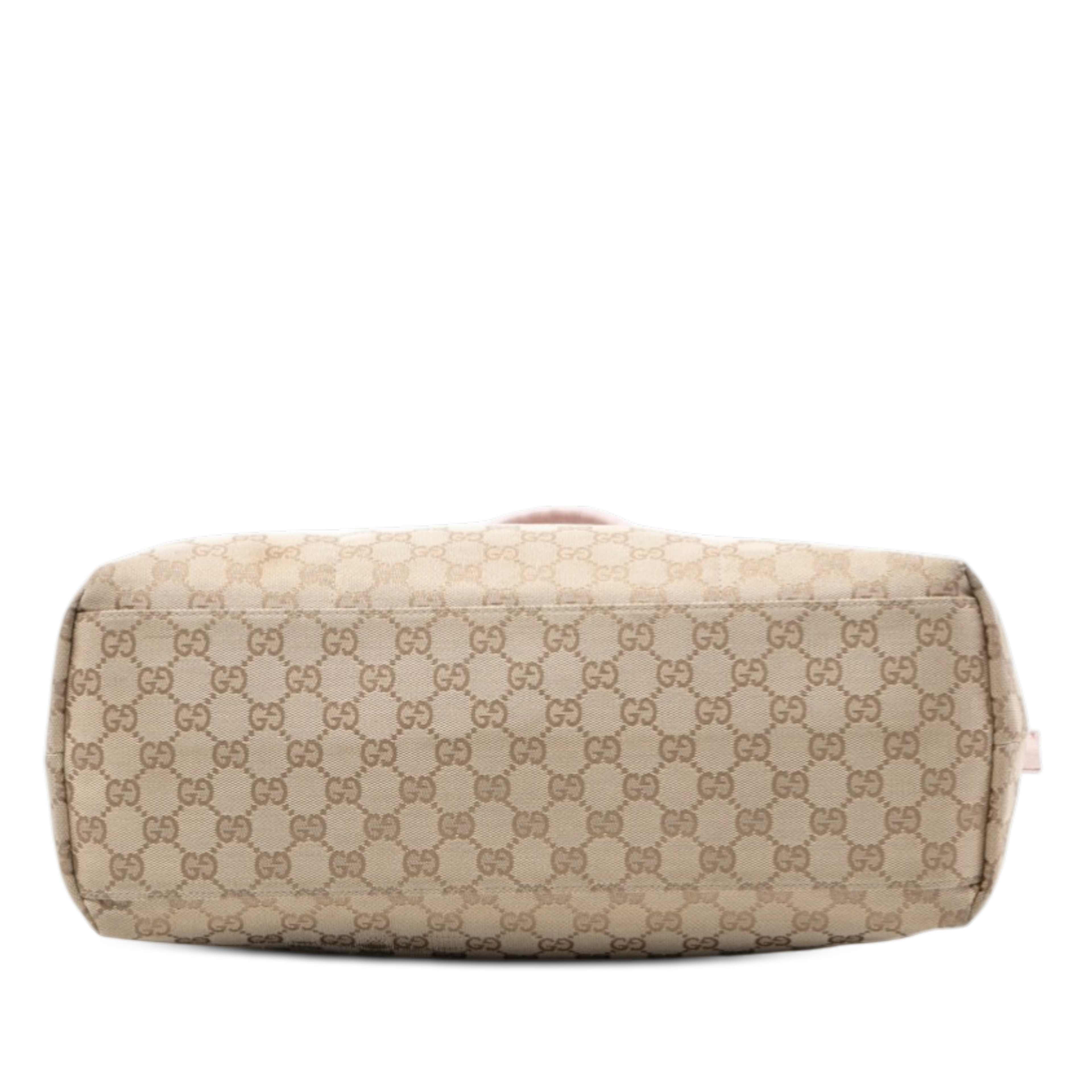 Gucci Gg Canvas Web Tote, från Luxclusif, i färgen beige. Klicka för att öppna bilden i stort format