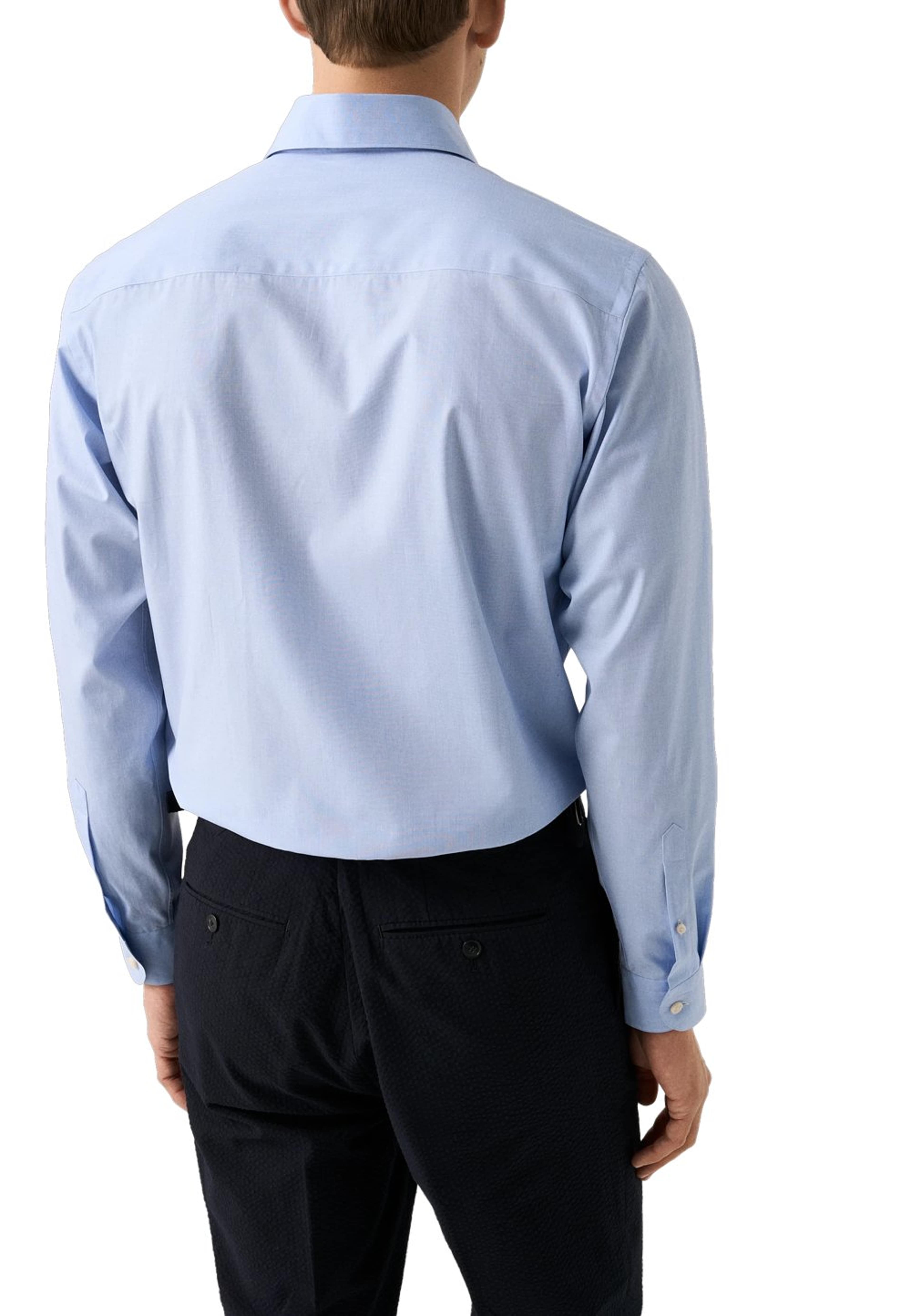 Poplin-skjorta Casual Fit, från Eton, i färgen mid blue. Klicka för att öppna bilden i stort format