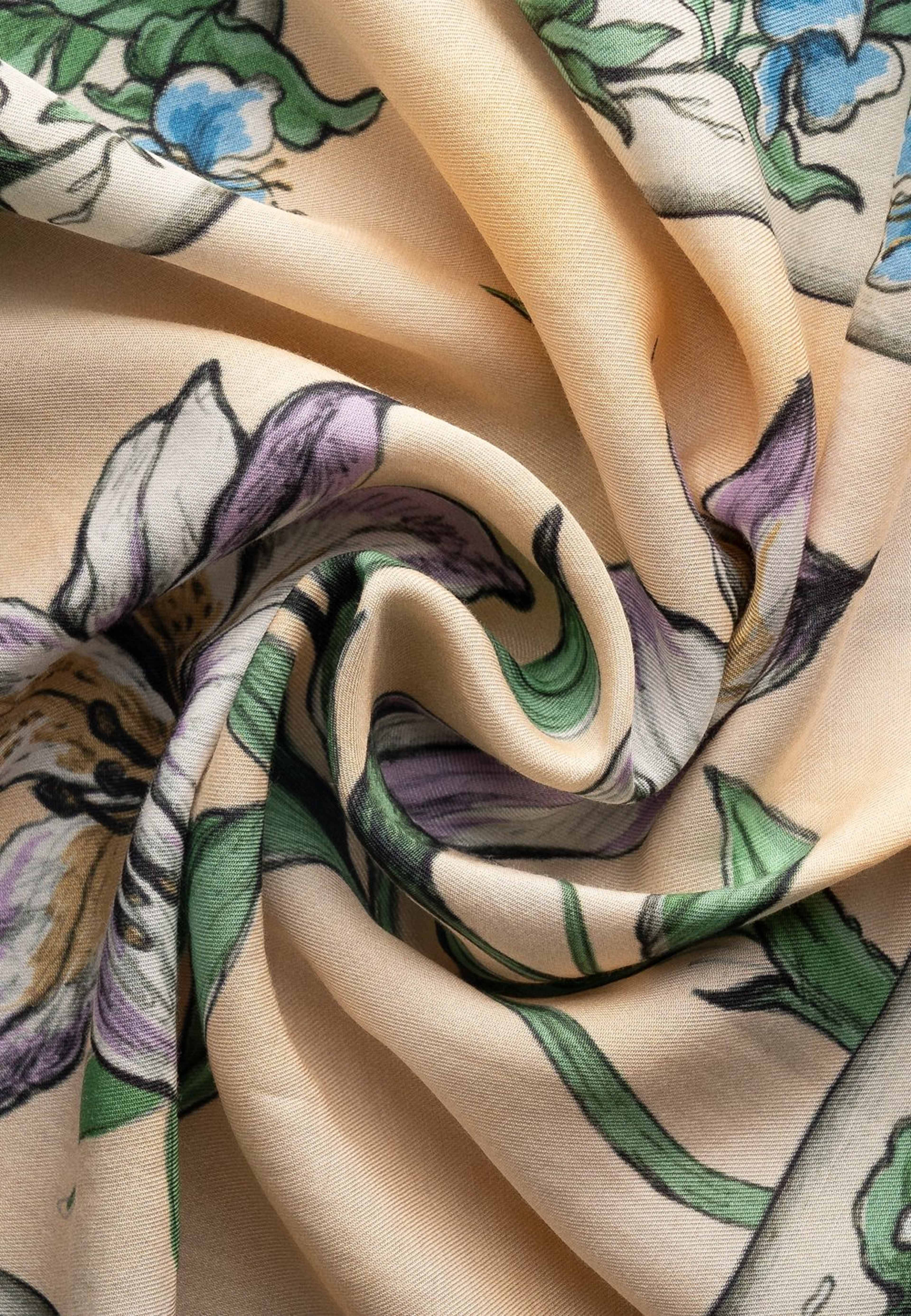 Bandana I Bomull-siden Med Blommönster