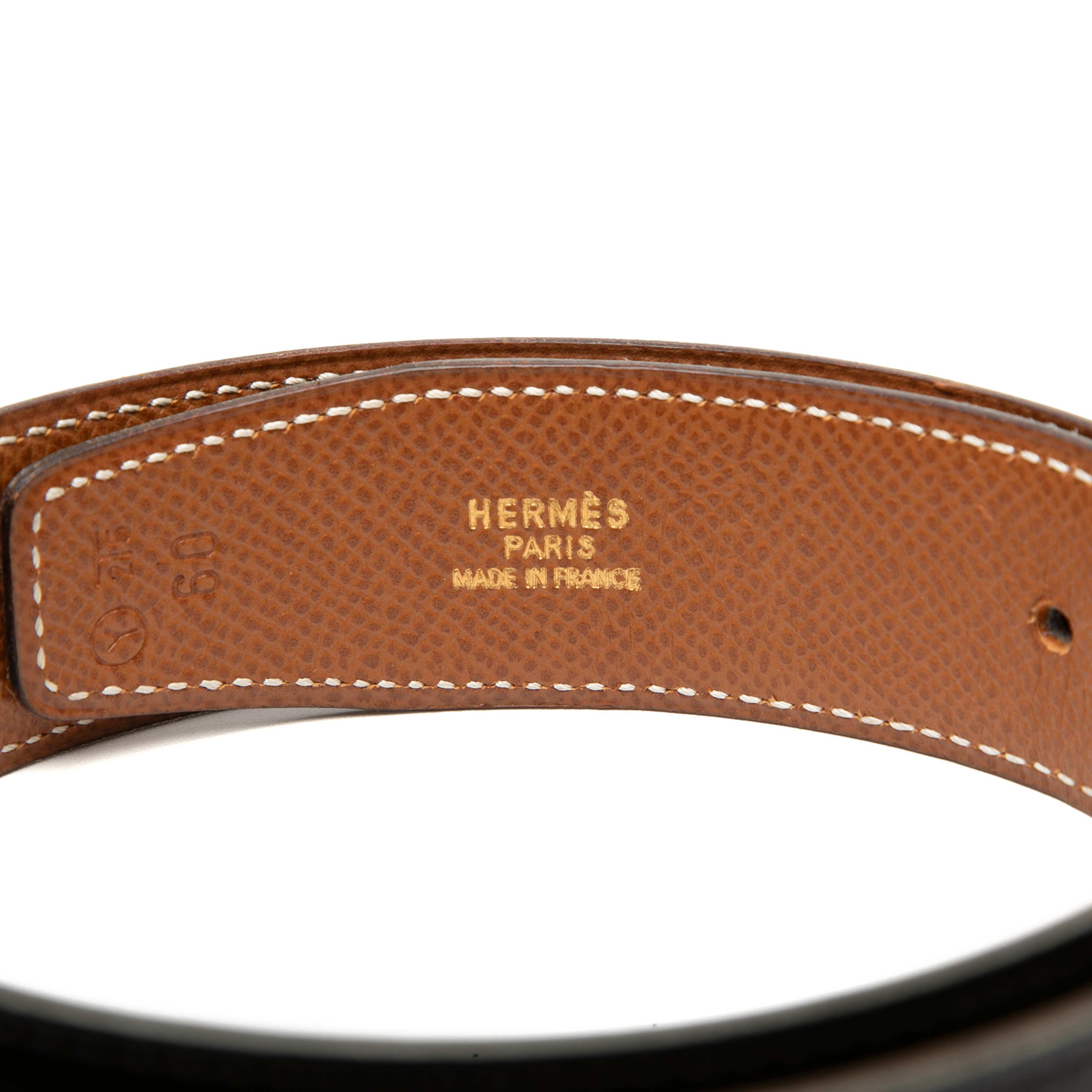 Hermès Box Calf And Courchevel Constance H Reversible Belt, från Luxclusif, i färgen black. Klicka för att öppna bilden i stort format