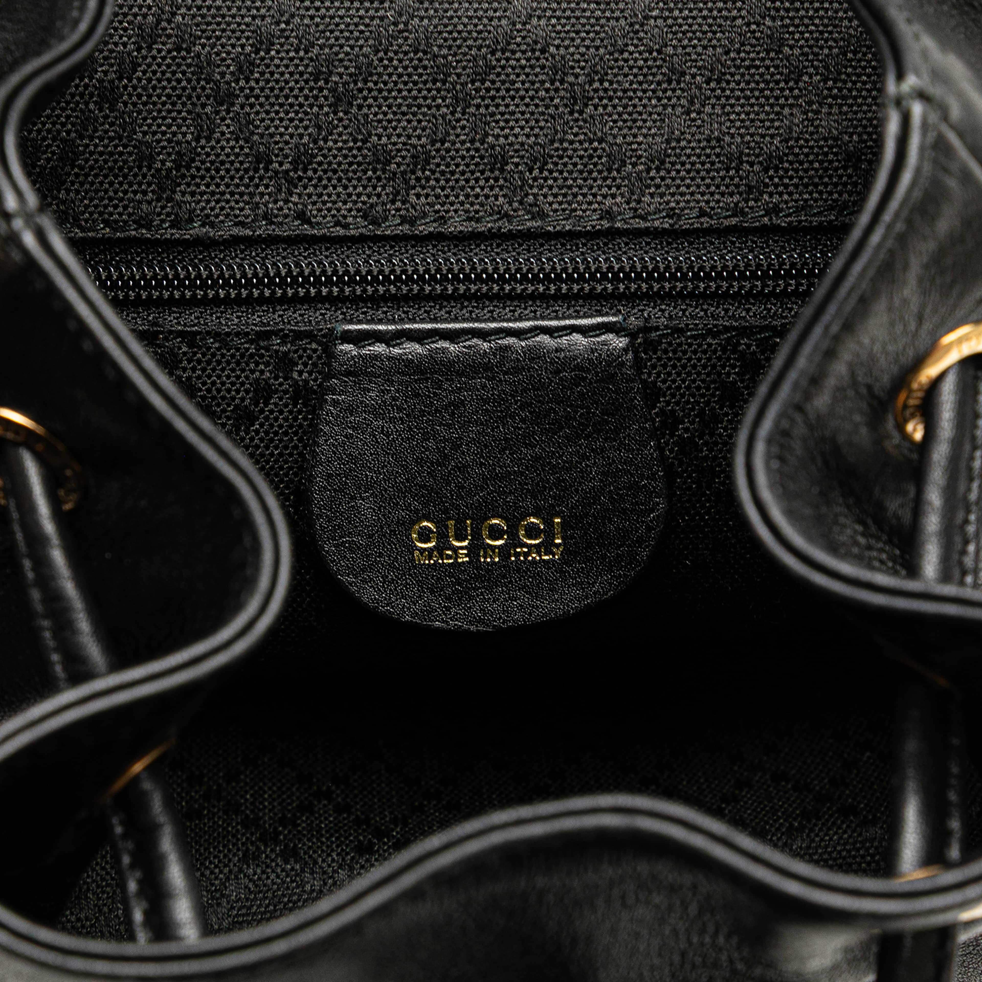 Gucci Leather Bamboo Backpack, från Luxclusif, i färgen black.