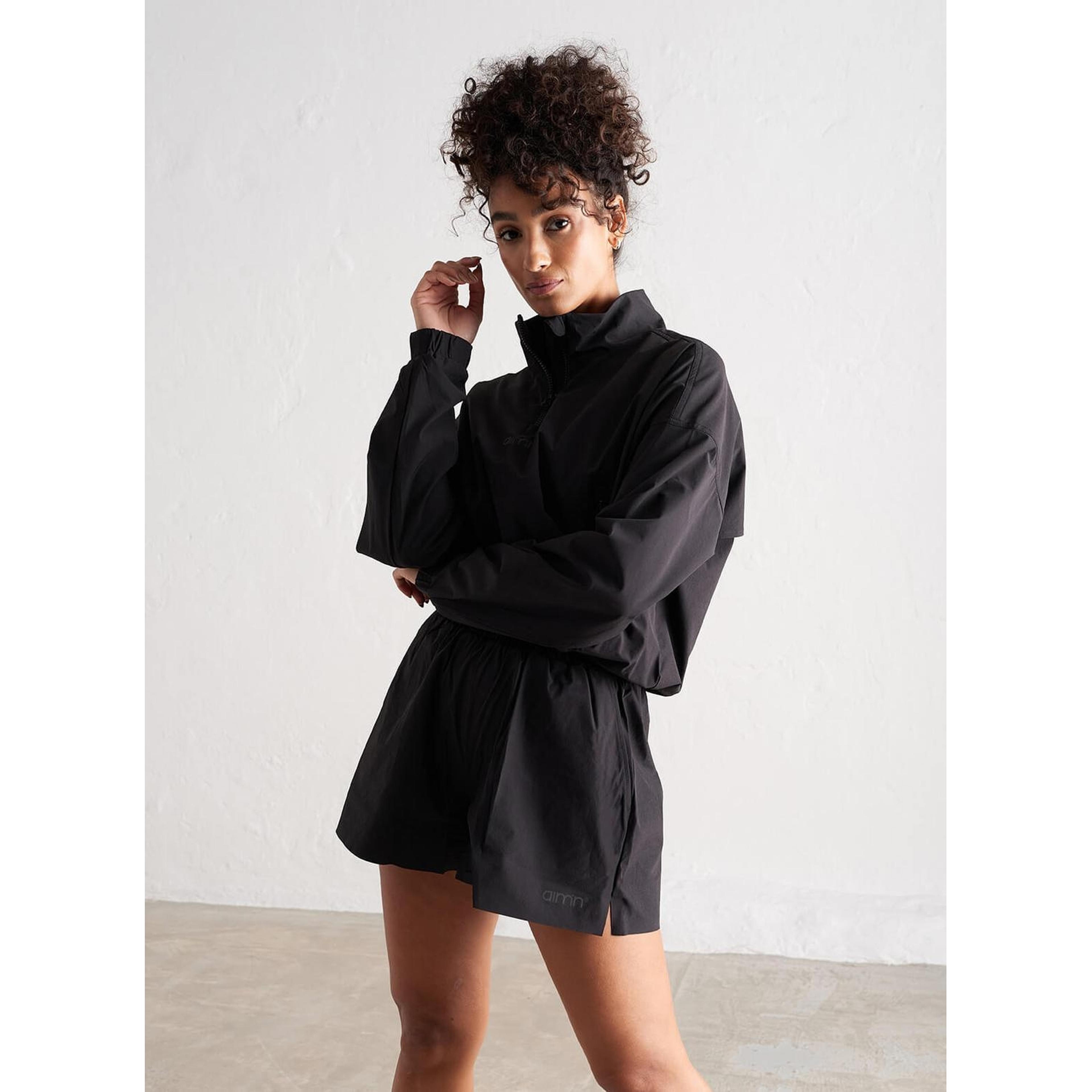 Black Windbreaker Shorts