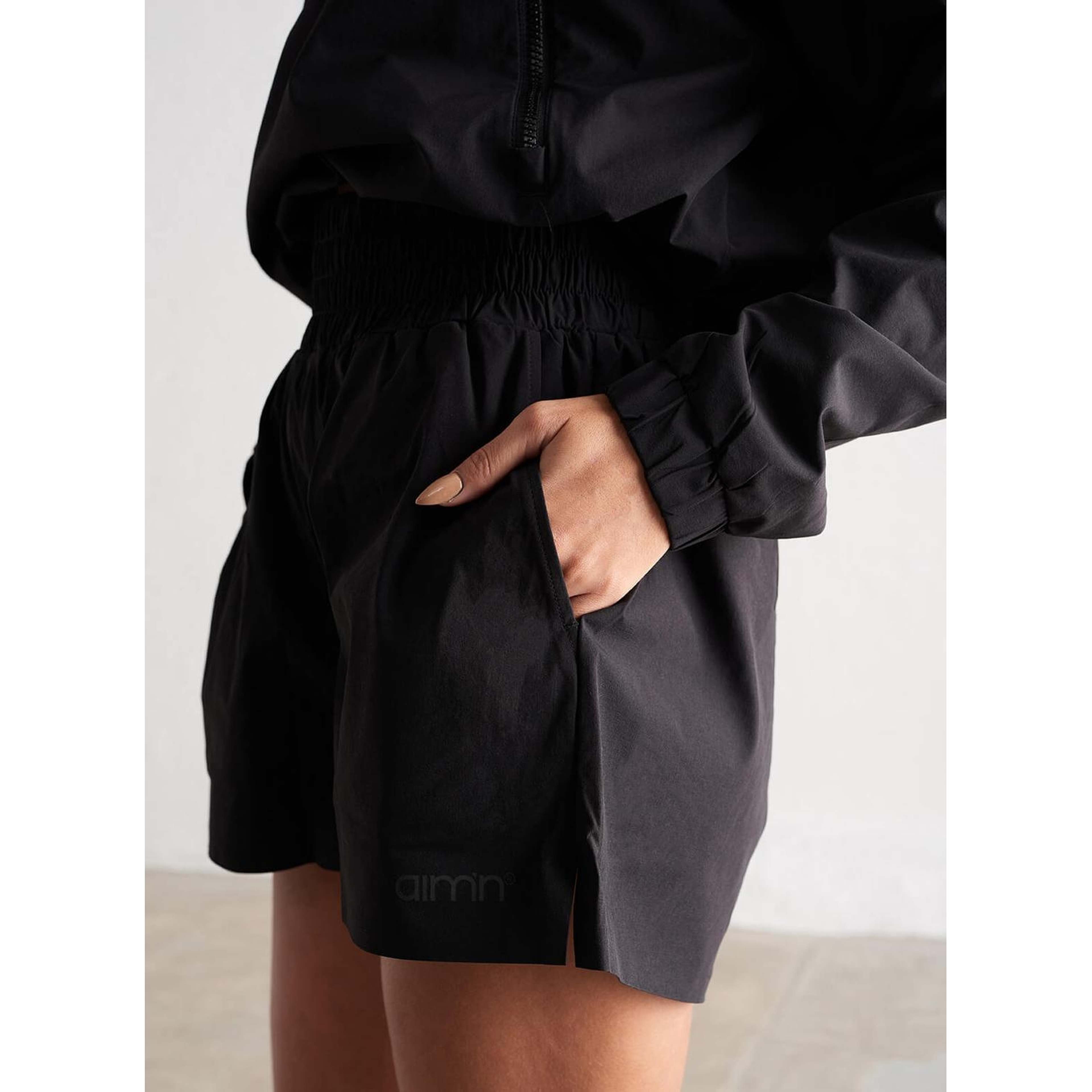 Black Windbreaker Shorts
