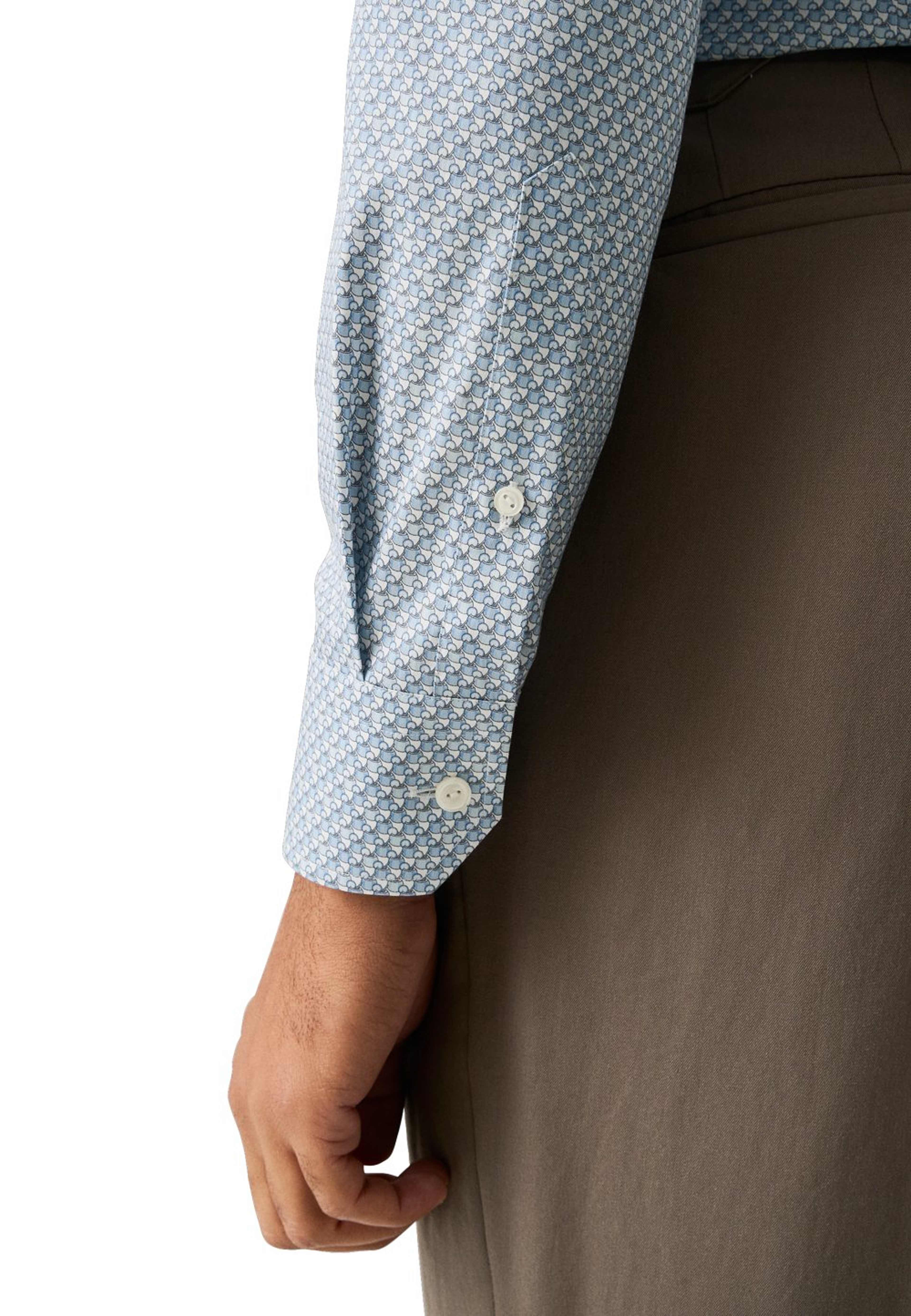 Mönstrad Signature Twill-skjorta Slim Fit, från Eton, i färgen light blue. Klicka för att öppna bilden i stort format