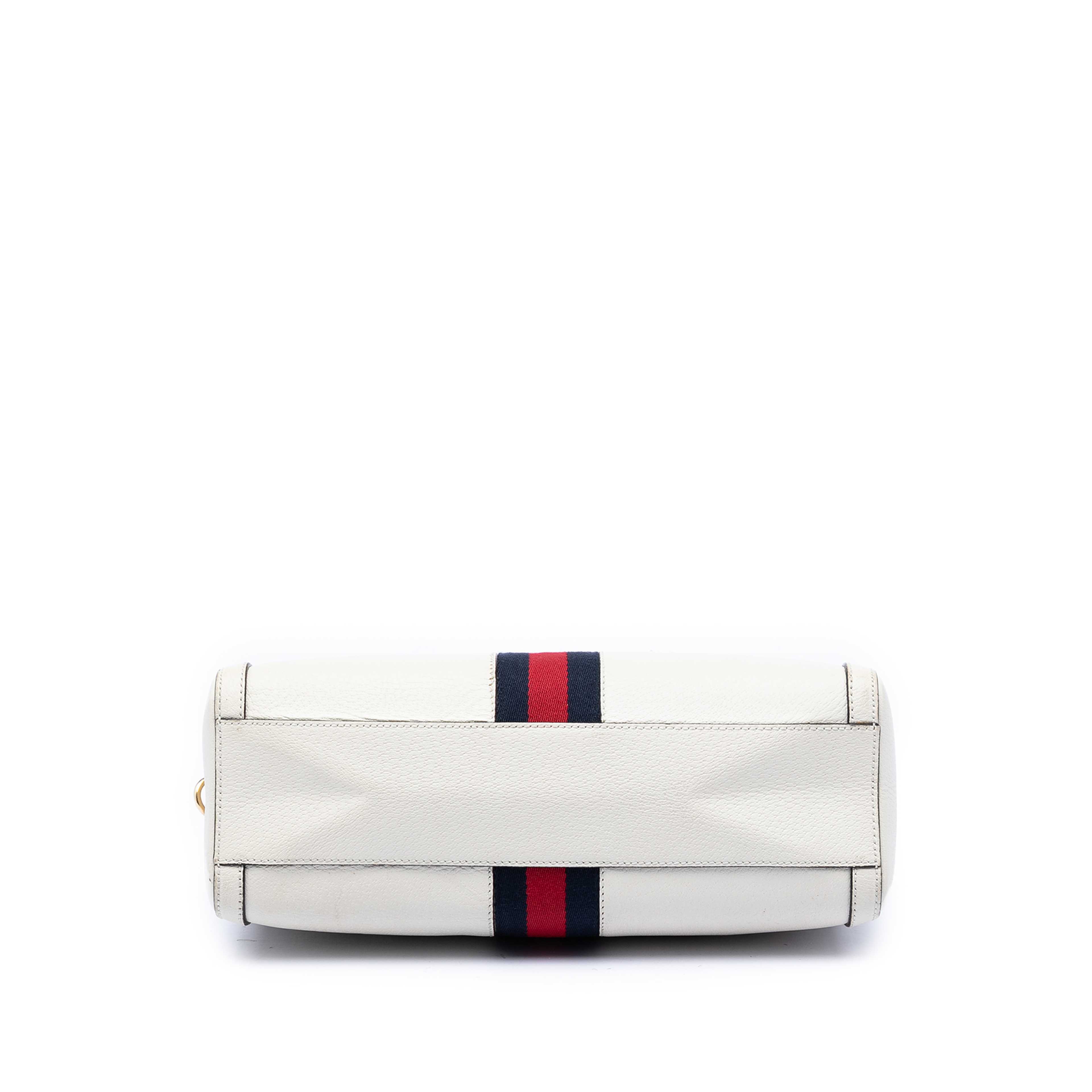 Gucci Medium Calfskin Web Ophidia Top Handle Bag, från Luxclusif, i färgen beige. Klicka för att öppna bilden i stort format