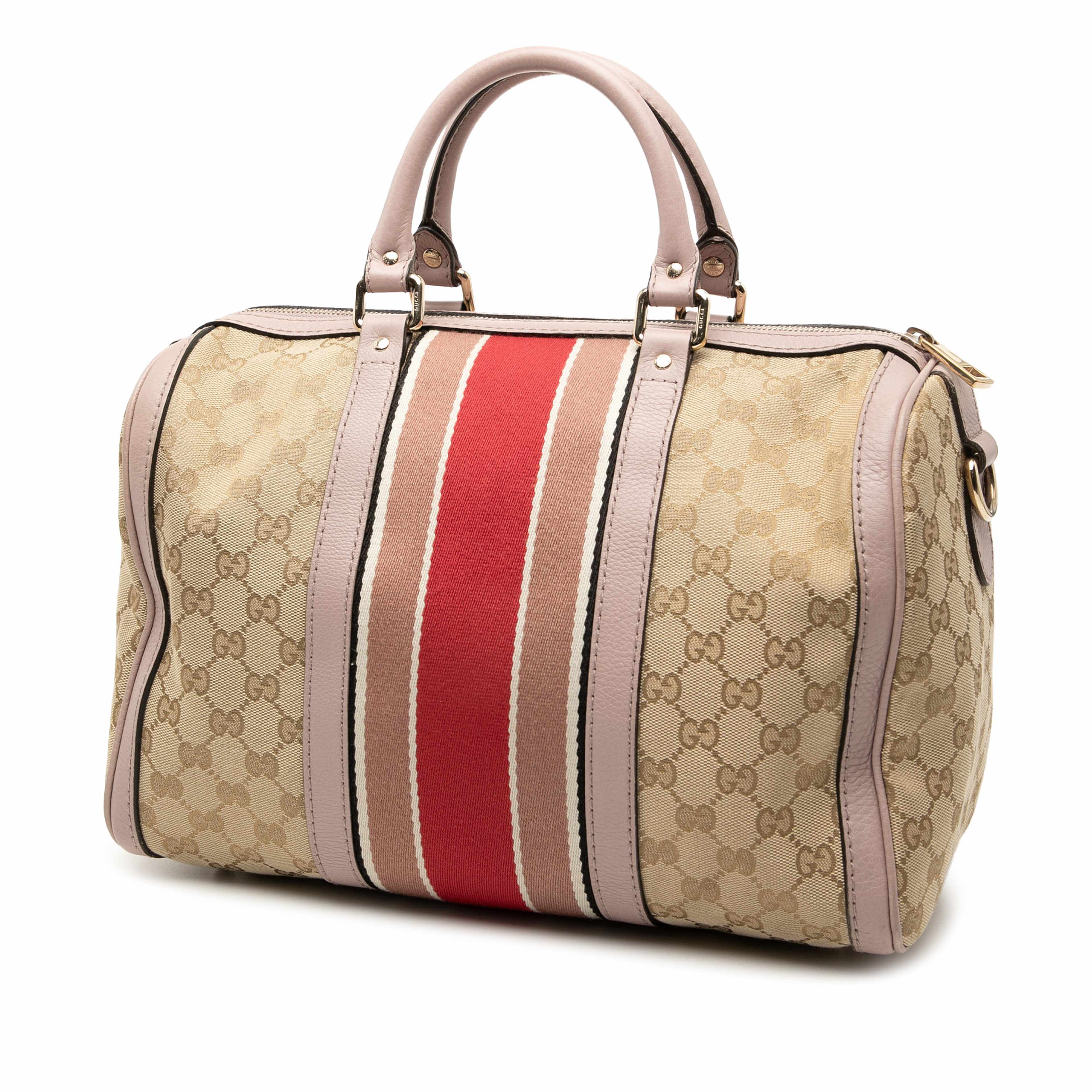 Gucci Medium Gg Canvas Web Joy Boston Bag, från Luxclusif, i färgen beige. Klicka för att öppna bilden i stort format