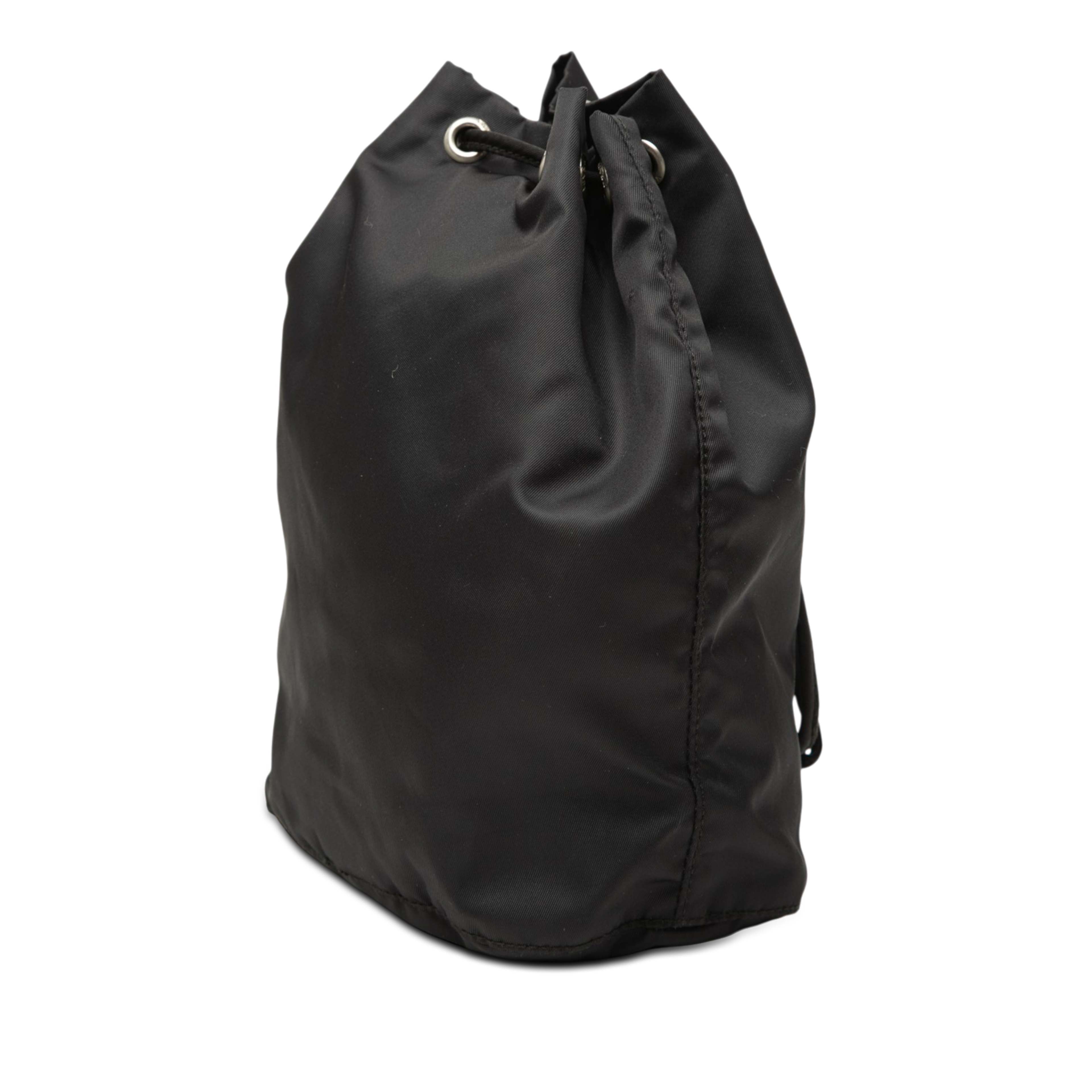Prada Tessuto Drawstring Pouch, från Luxclusif, i färgen black. Klicka för att öppna bilden i stort format