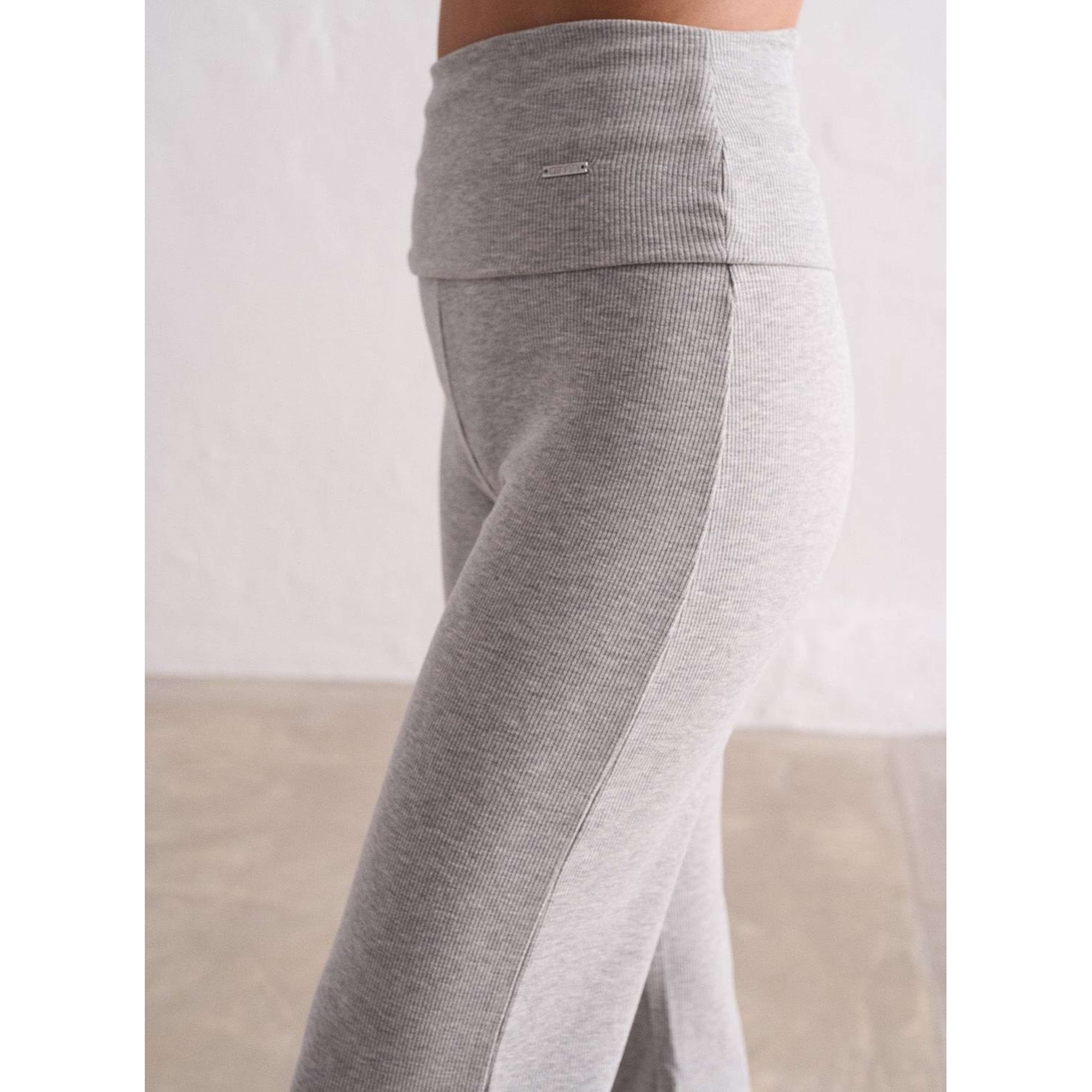Grey Melange Ease Ribbed Pants