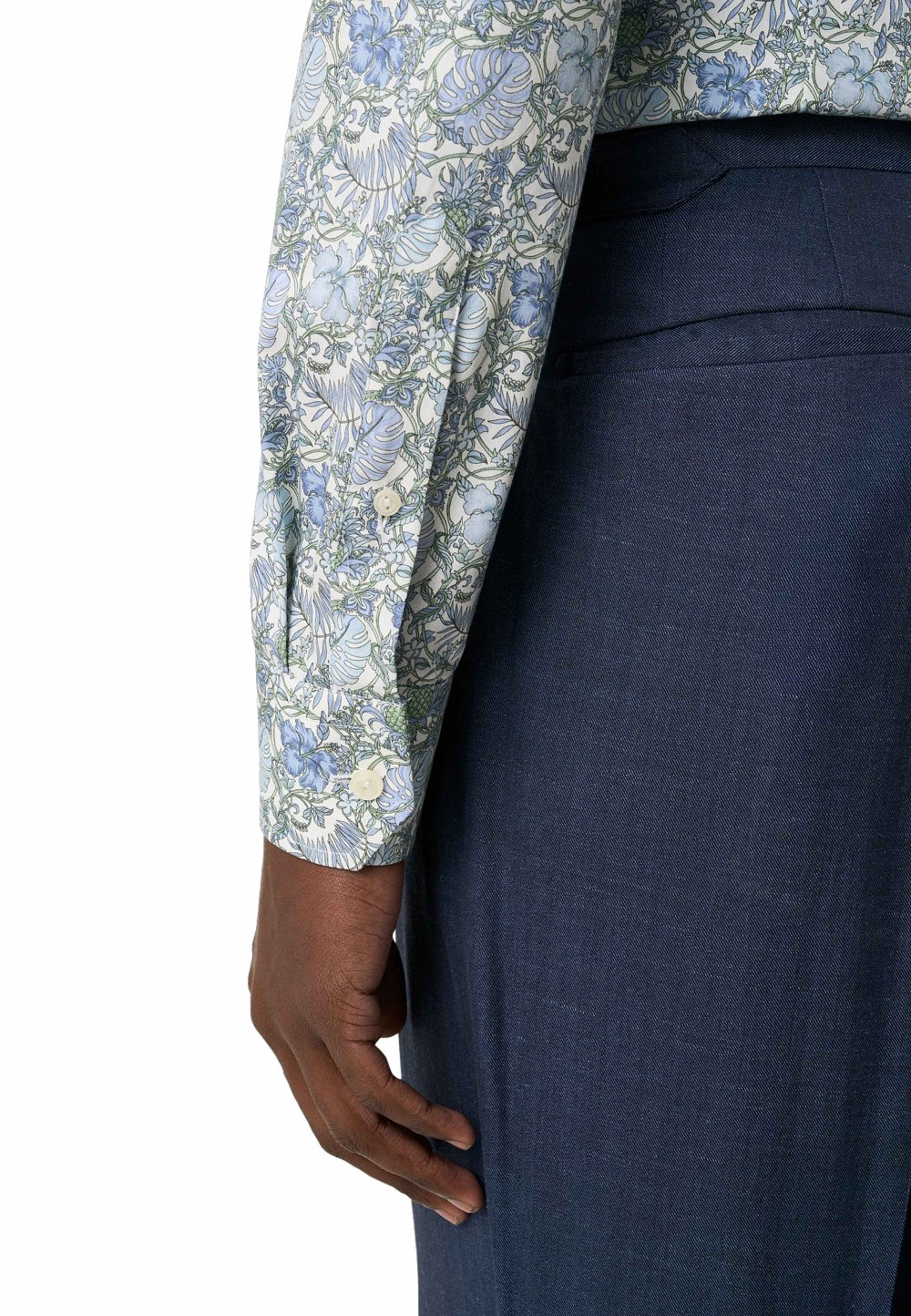 Blommig Signature Twill-skjorta Contemporary Fit, från Eton, i färgen mid green. Klicka för att öppna bilden i stort format