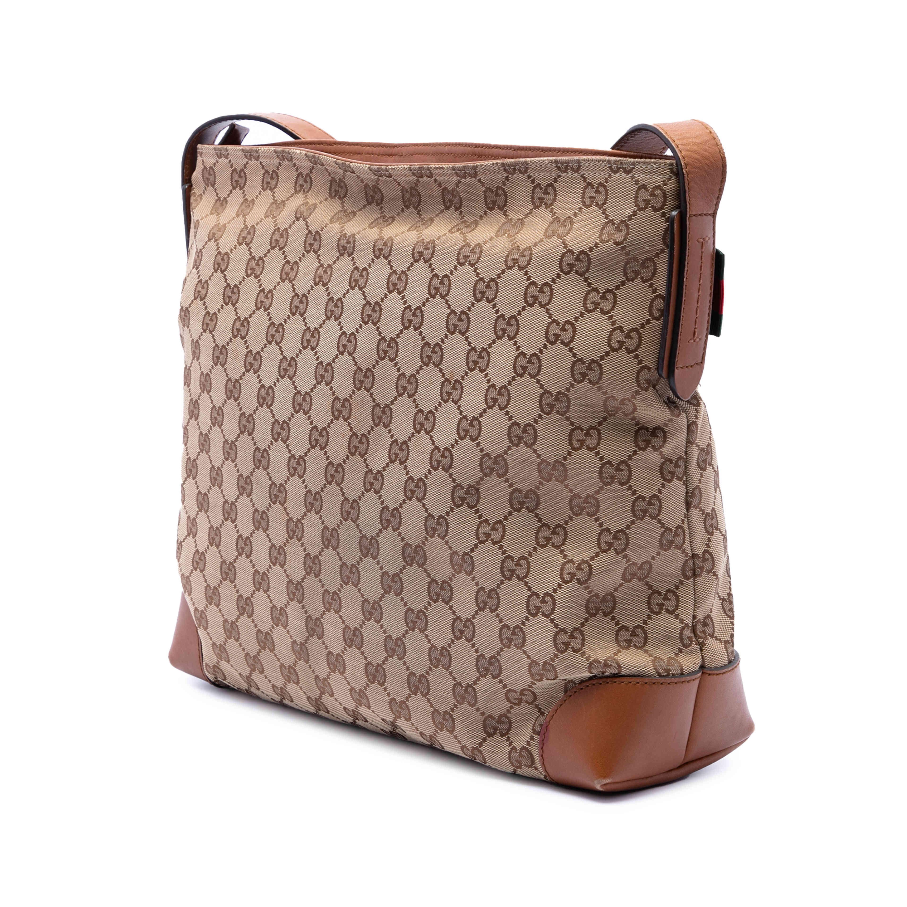 Gucci Gg Canvas Web Crossbody, från Luxclusif, i färgen beige. Klicka för att öppna bilden i stort format