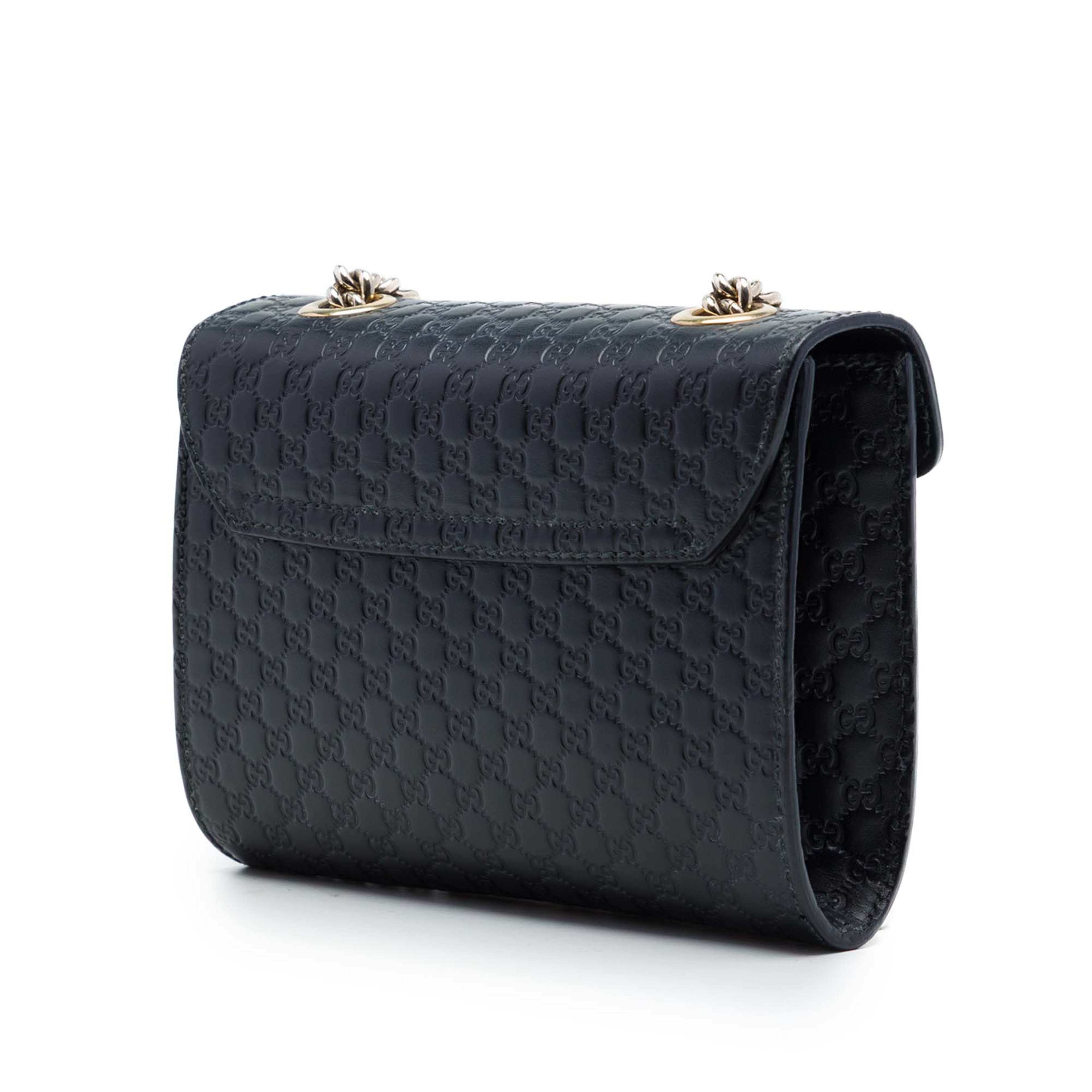 Gucci Mini Microguccissima Emily Crossbody, från Luxclusif, i färgen svart. Klicka för att öppna bilden i stort format