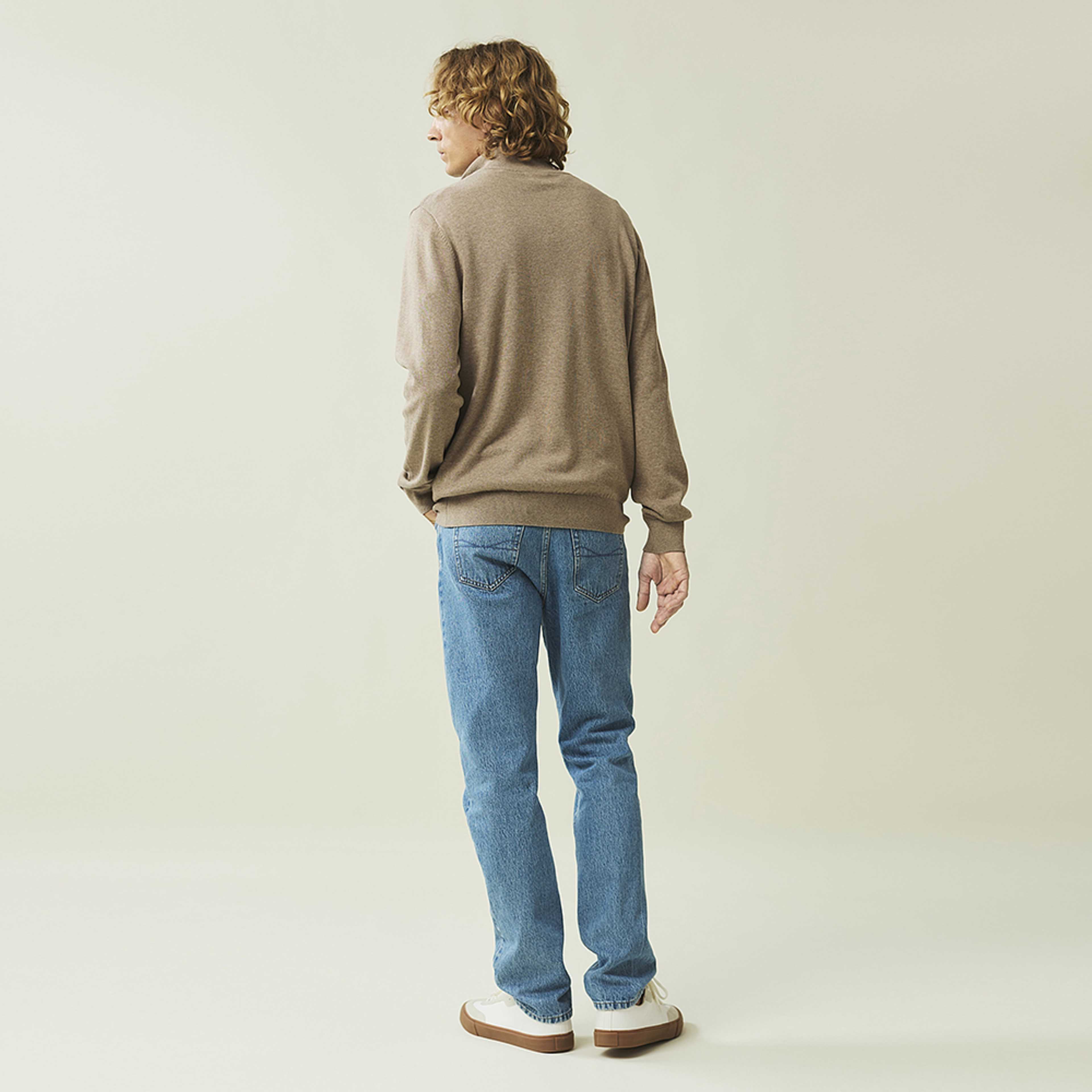 Clay Cotton Half-zip Sweater