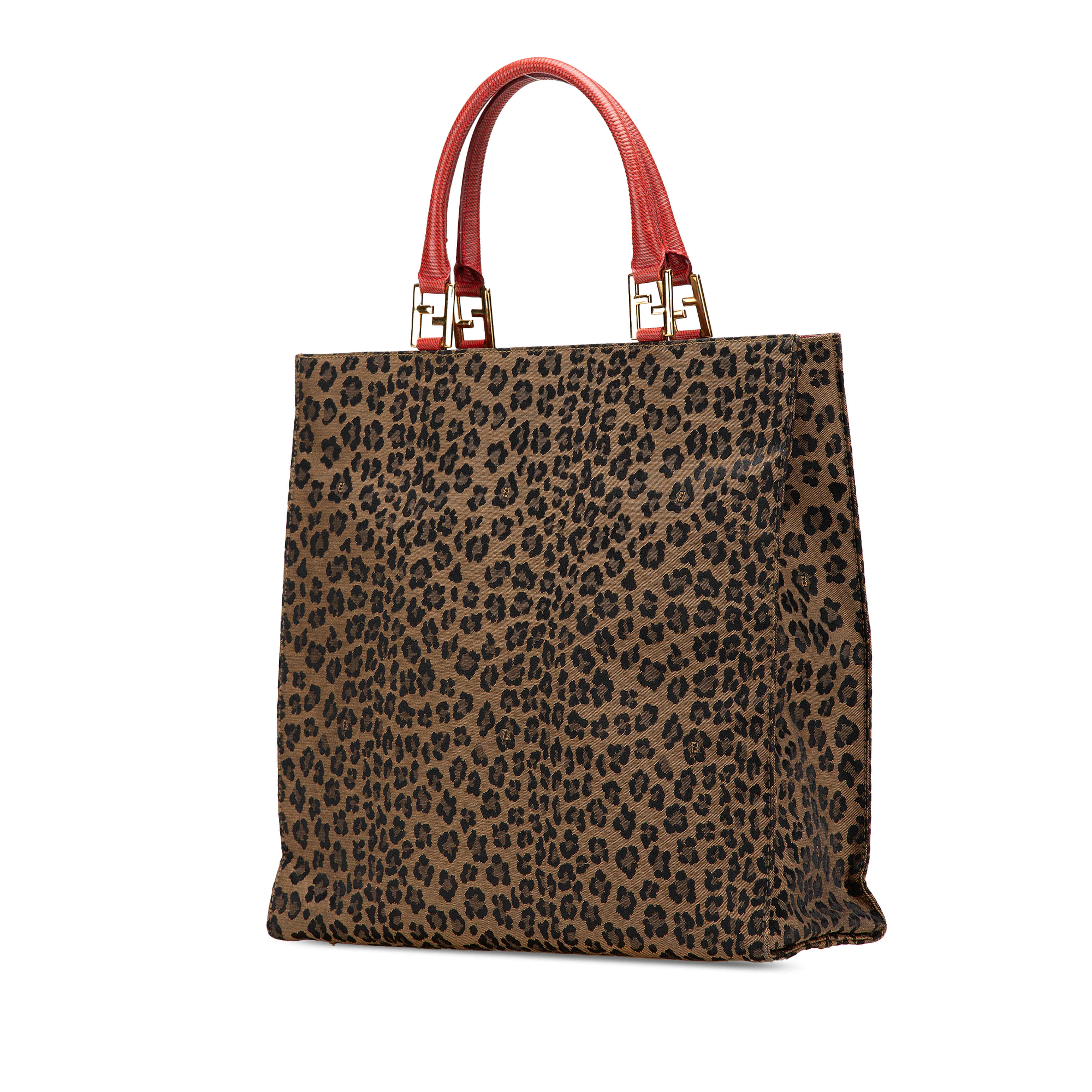 Fendi Leopard Print Canvas Tote