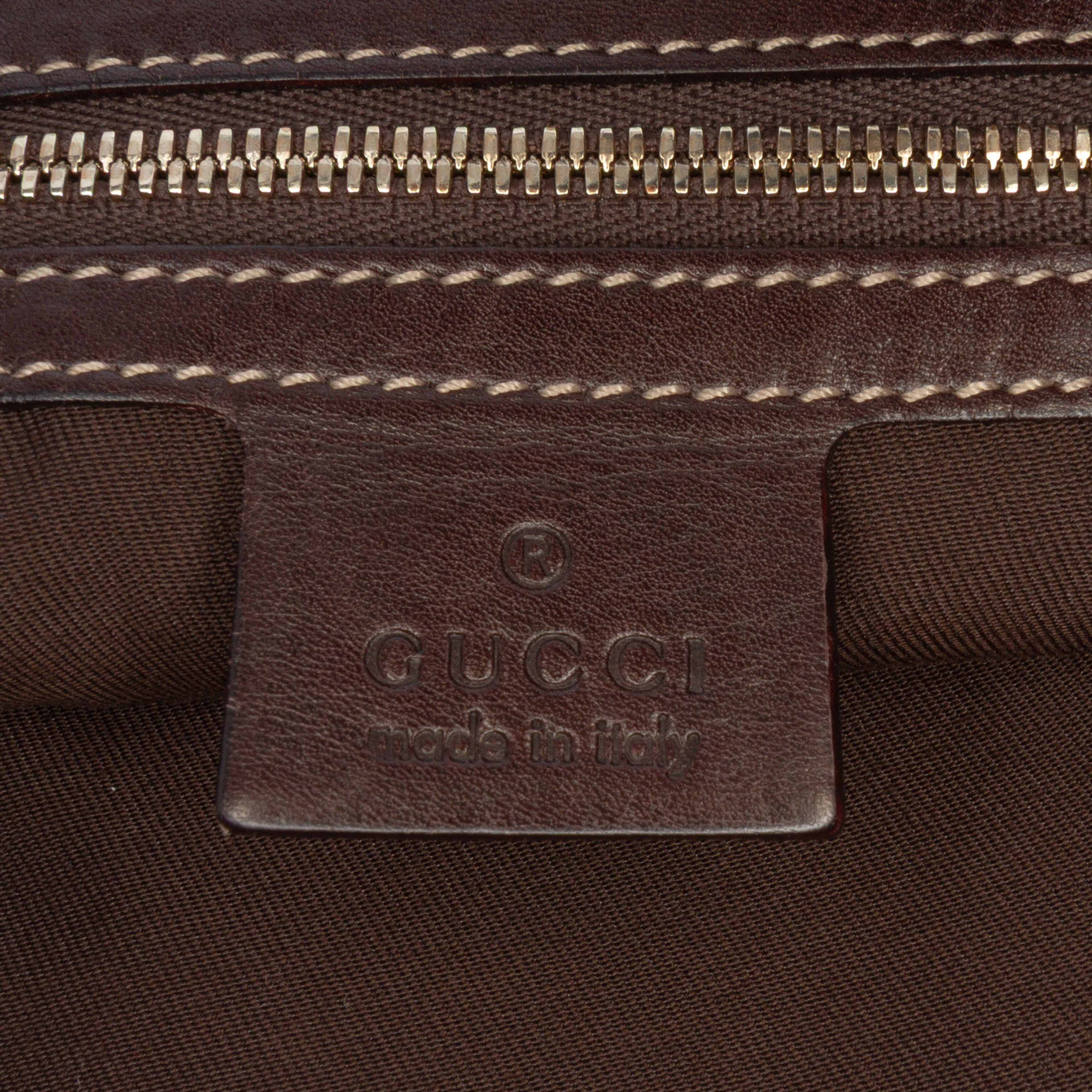 Gucci Canvas Bamboo Horsebit Print Hobo, från Luxclusif, i färgen pink. Klicka för att öppna bilden i stort format