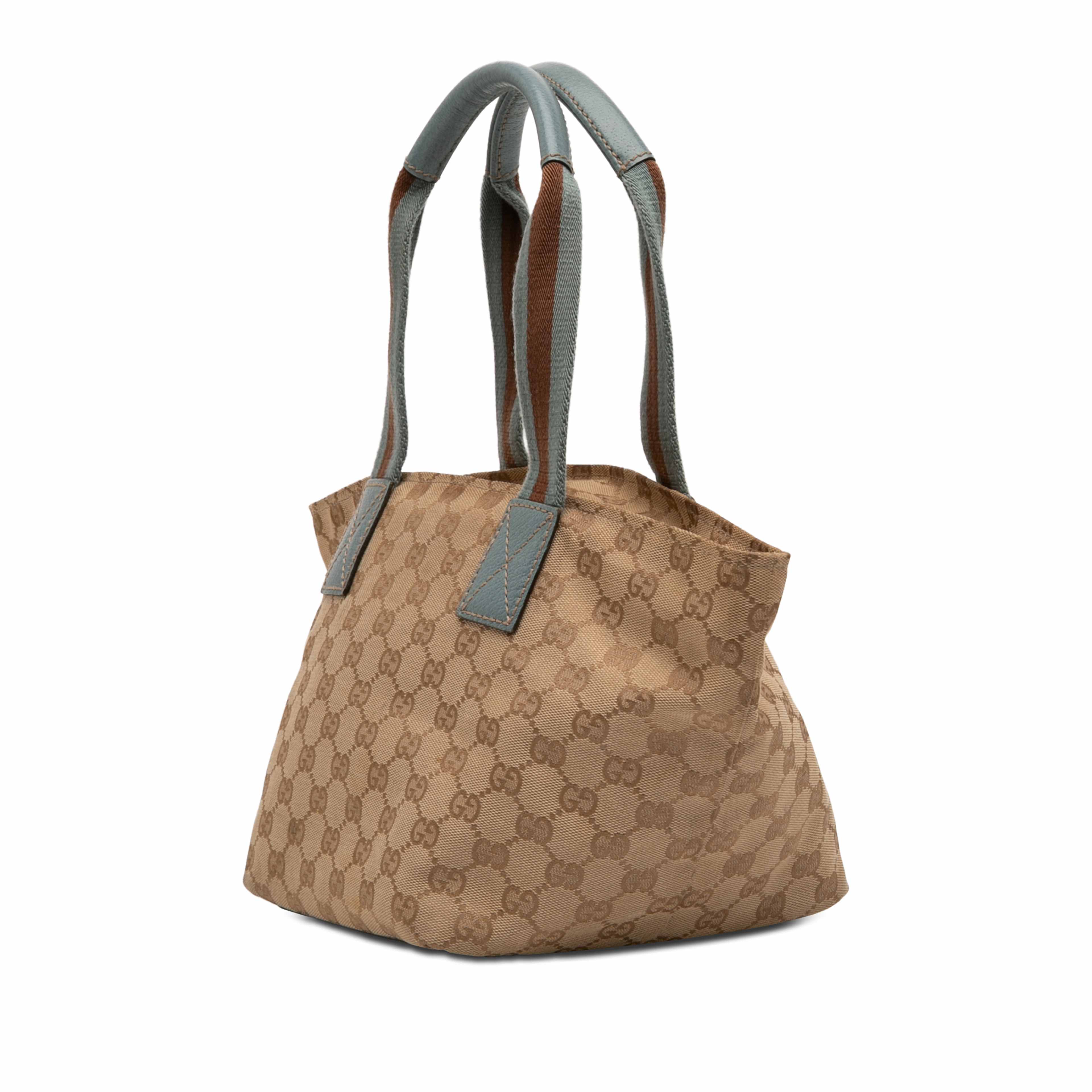 Gucci Gg Canvas Web Tote, från Luxclusif, i färgen beige. Klicka för att öppna bilden i stort format