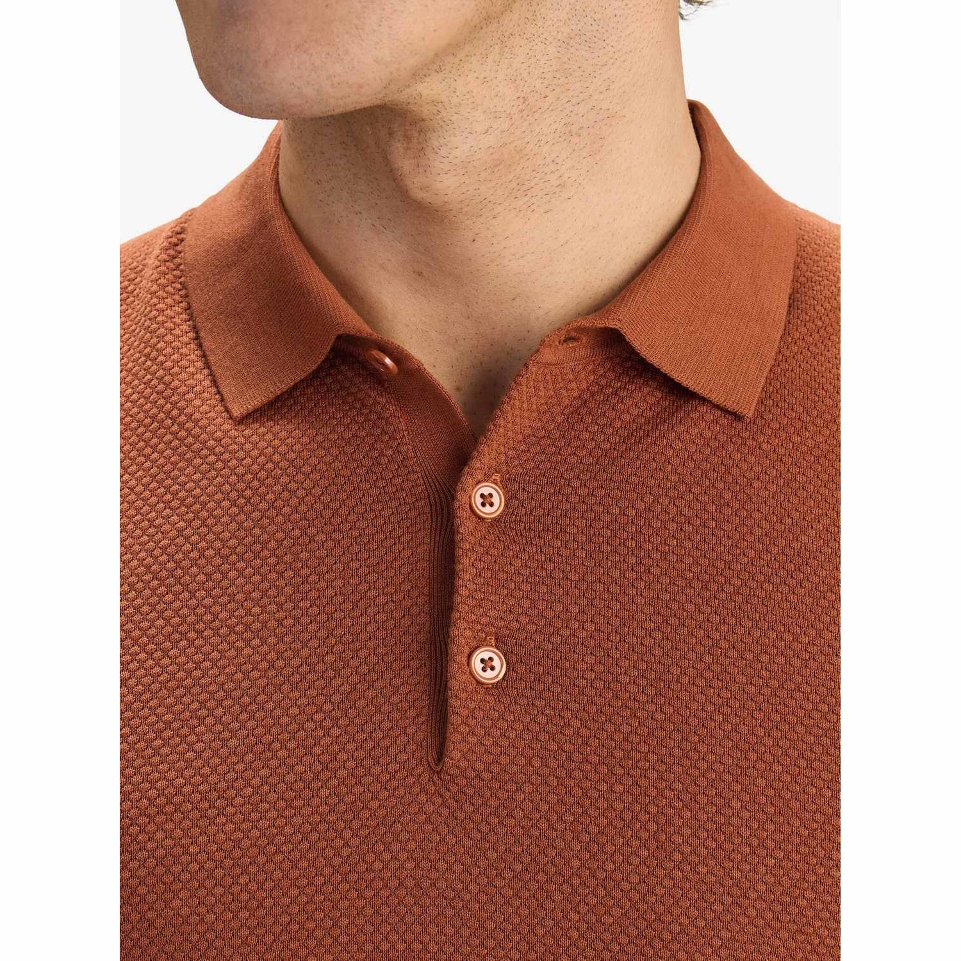 Cotton Texture Knitted Ss Polo Sweater (vincent)