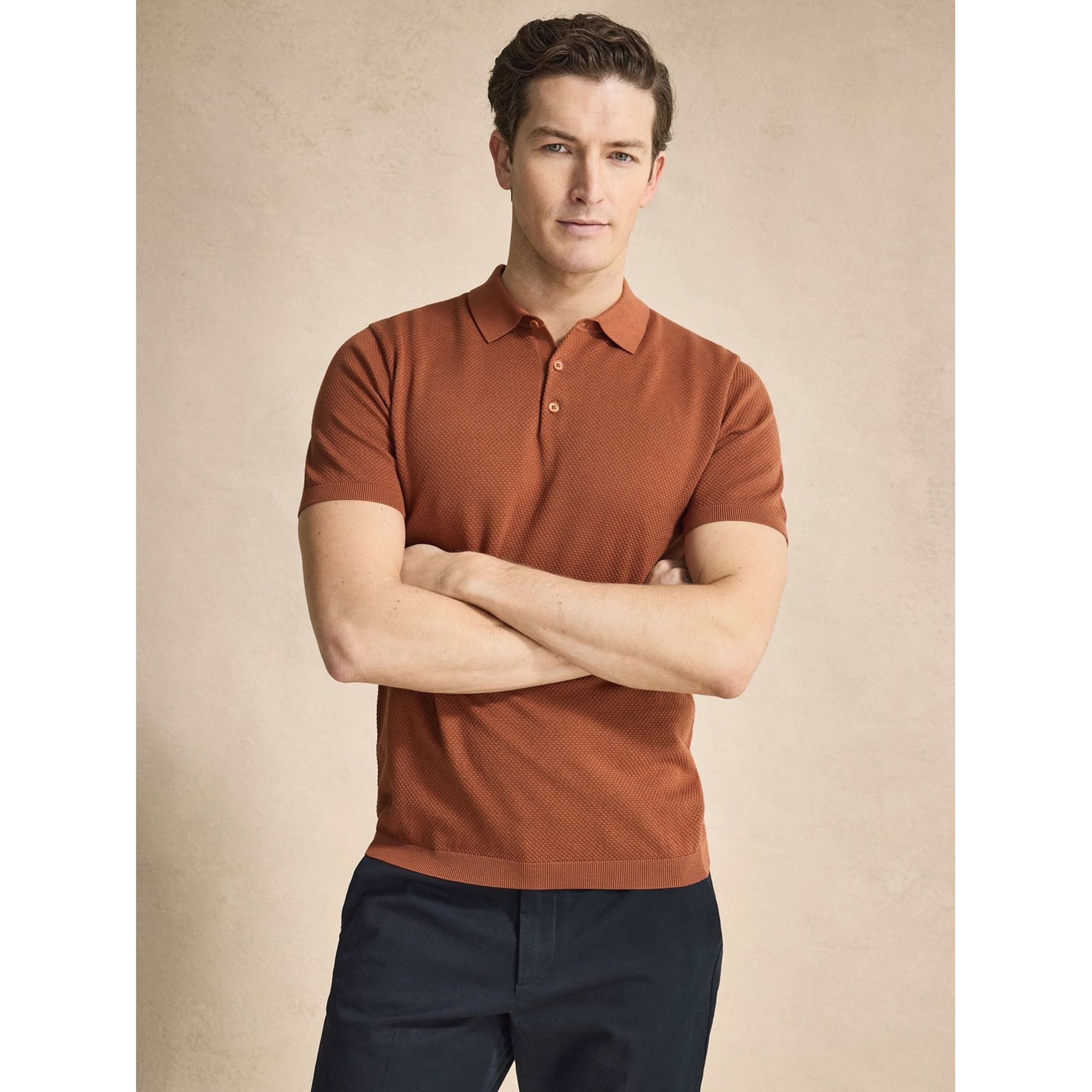 Cotton Texture Knitted Ss Polo Sweater (vincent)