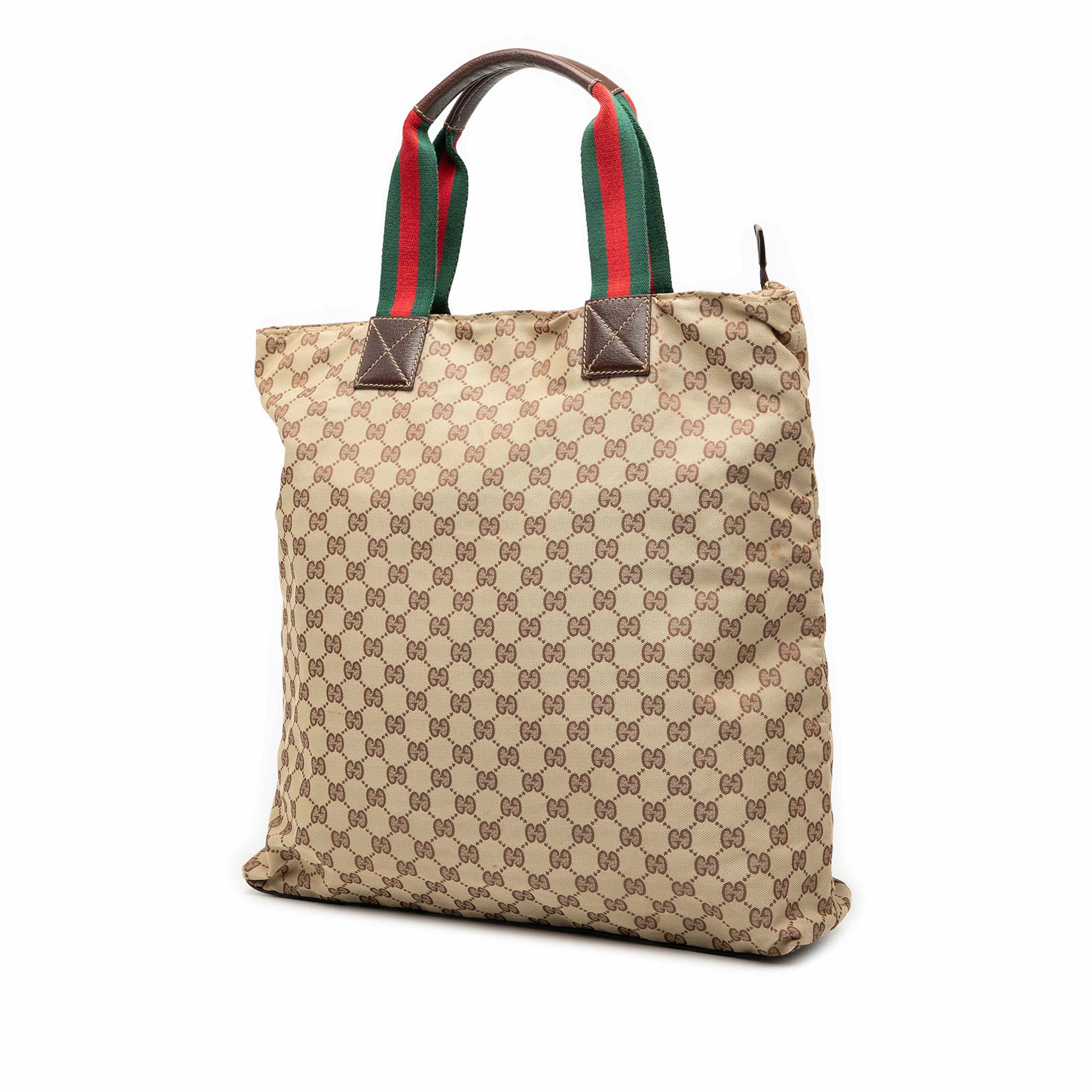 Gucci Gg Canvas Web Tote, från Luxclusif, i färgen beige. Klicka för att öppna bilden i stort format