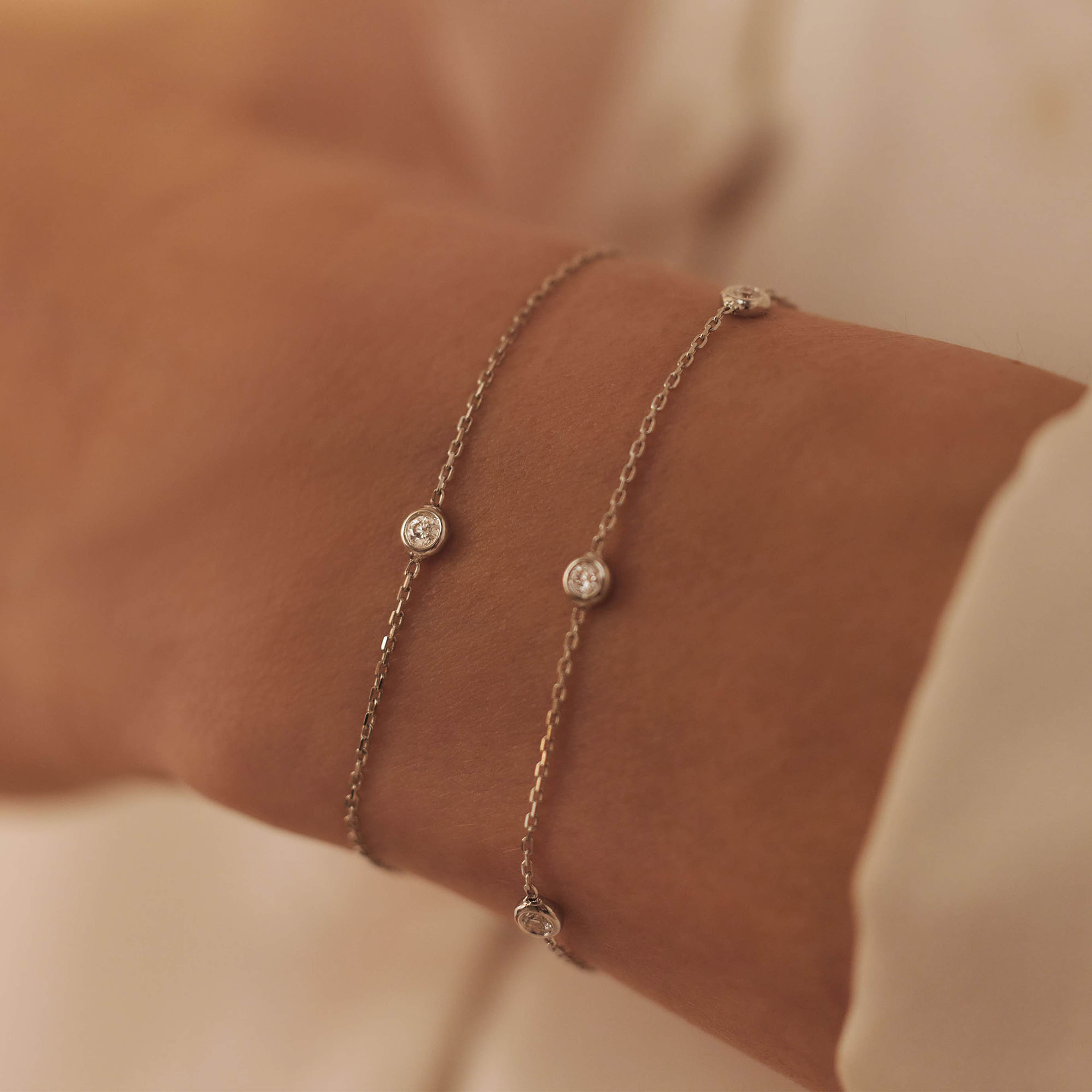 De La Paix Vitt Guld Armband