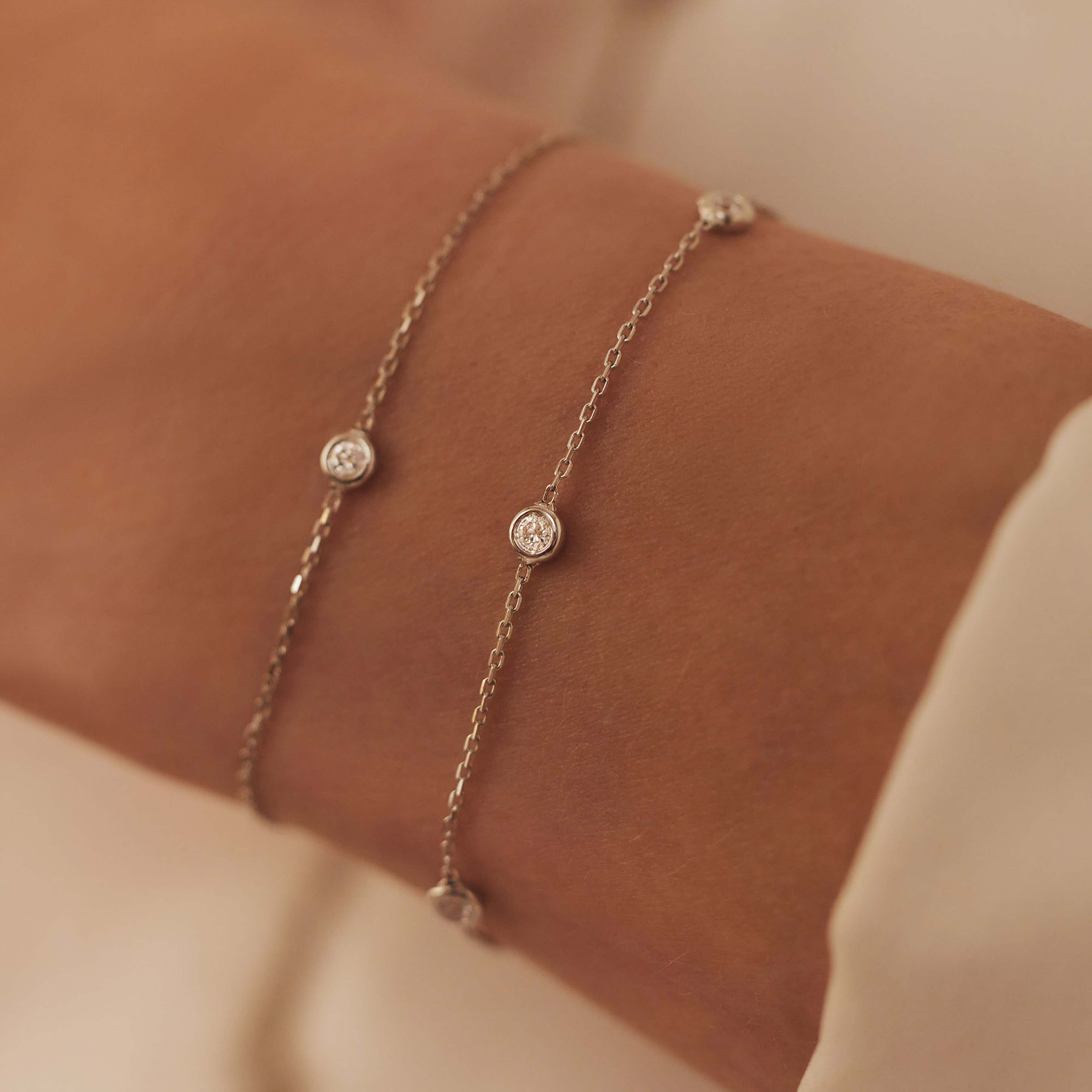 De La Paix Vitt Guld Armband
