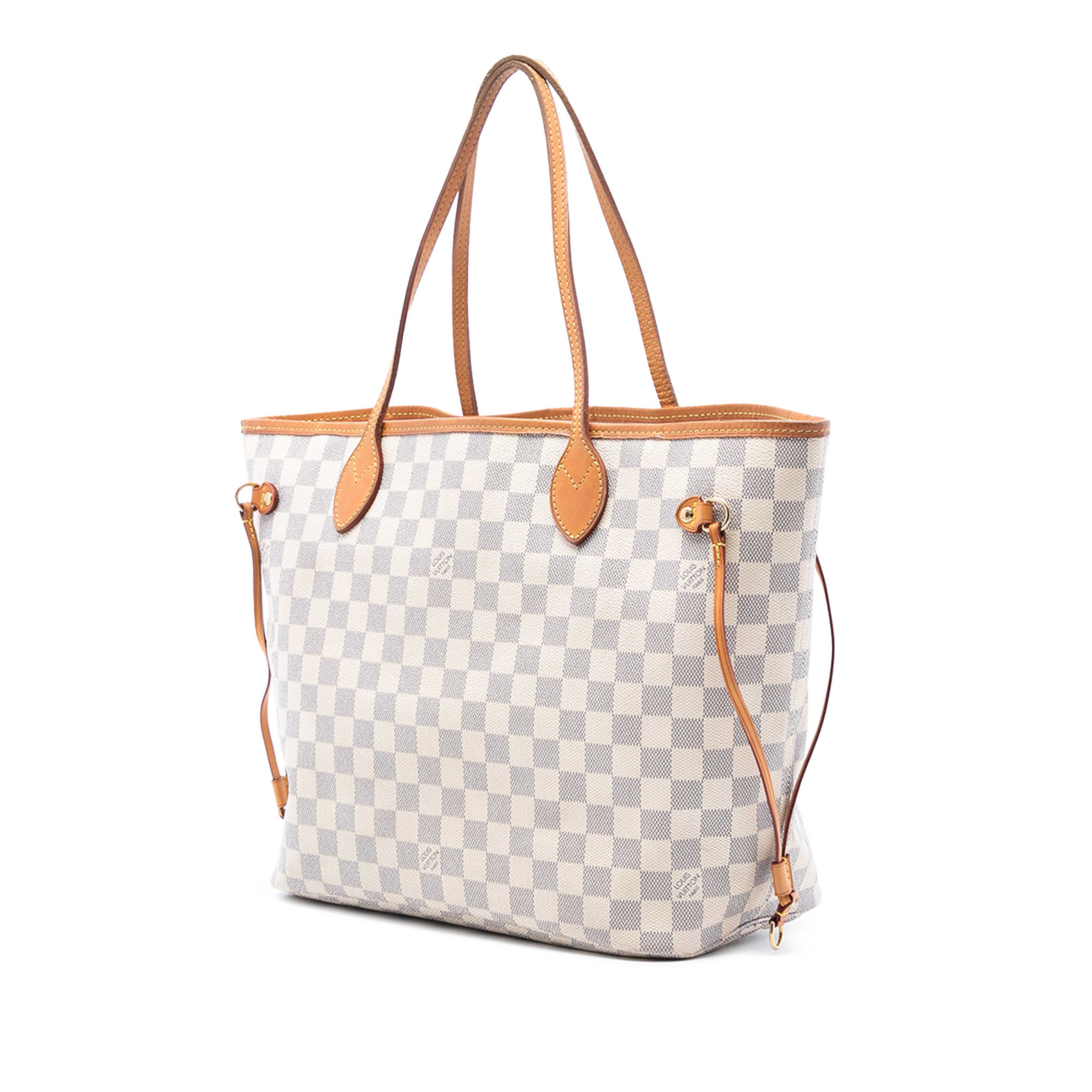 Louis Vuitton Damier Azur Neverfull Mm, från Luxclusif, i färgen white. Klicka för att öppna bilden i stort format