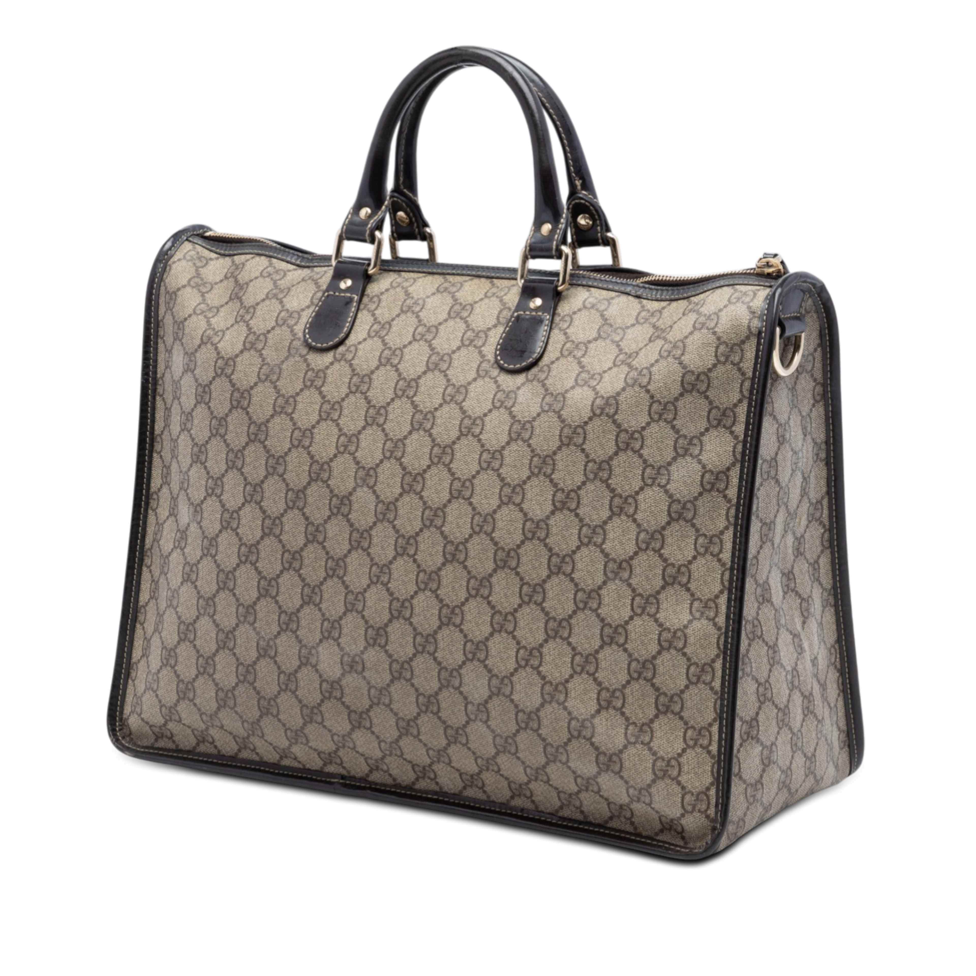 Gucci Gg Supreme Satchel, från Luxclusif, i färgen beige. Klicka för att öppna bilden i stort format