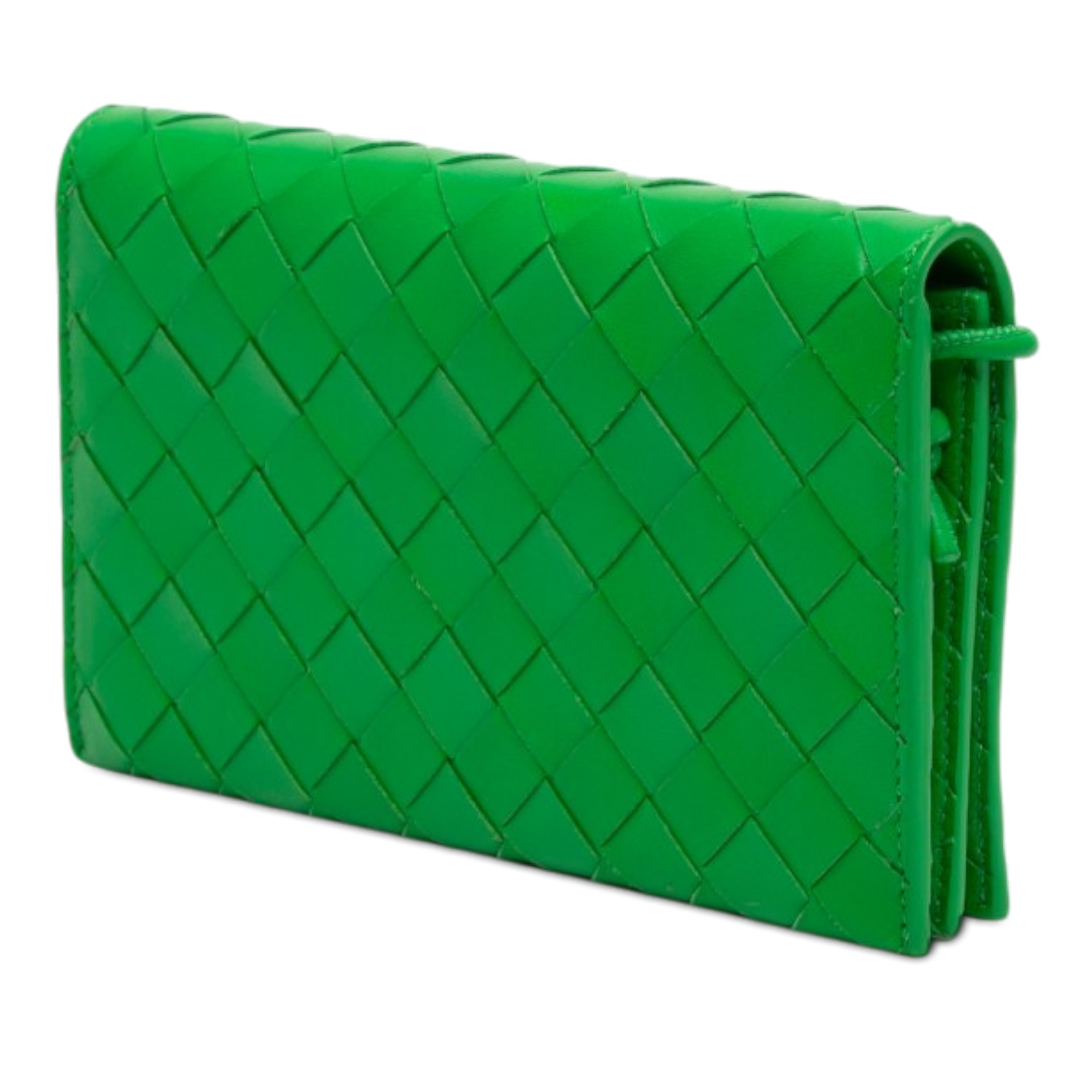 Bottega Veneta Nappa Intrecciato Wallet On Strap, från Luxclusif, i färgen grön. Klicka för att öppna bilden i stort format