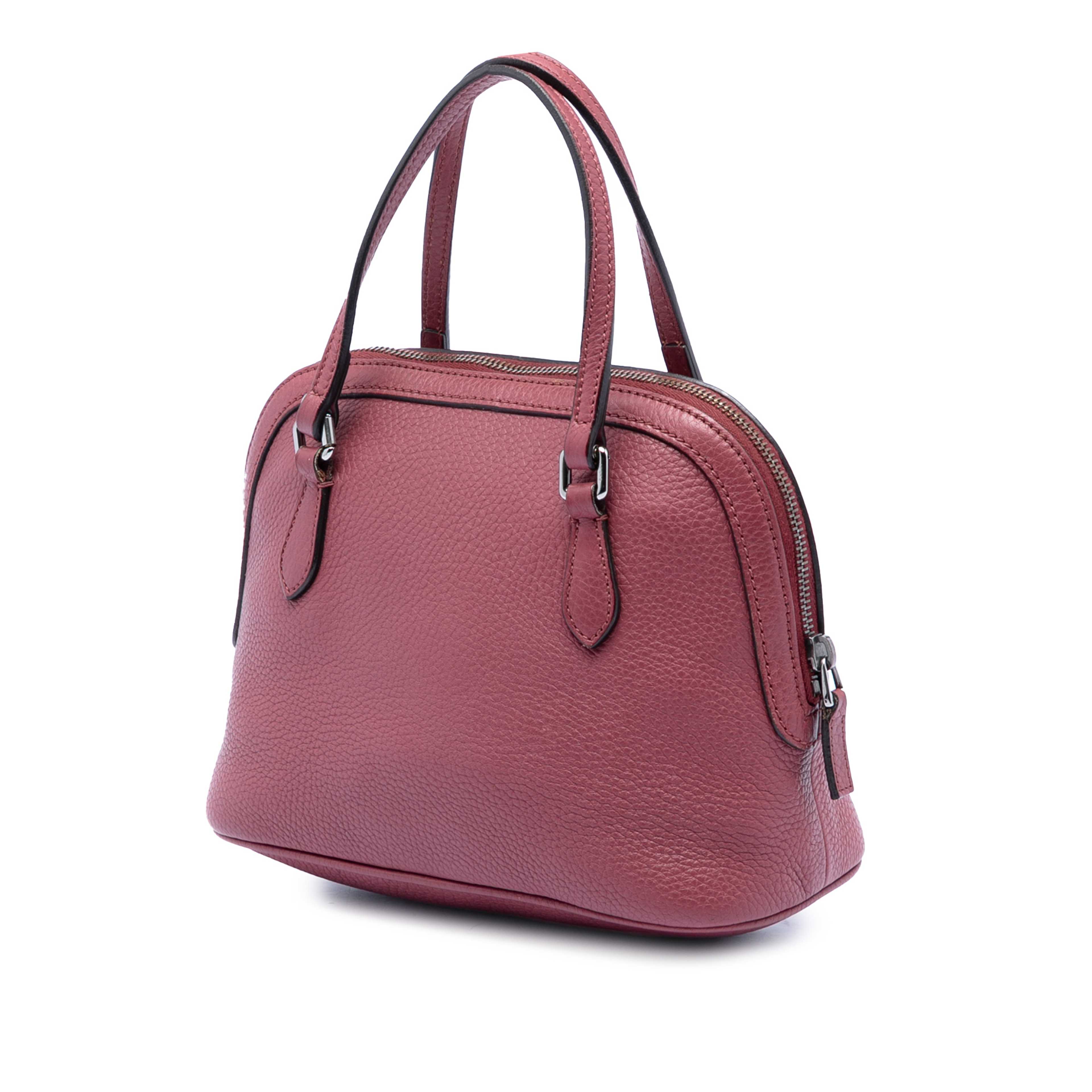 Gucci Mini Guccissima Dome Satchel, från Luxclusif, i färgen dark pink. Klicka för att öppna bilden i stort format