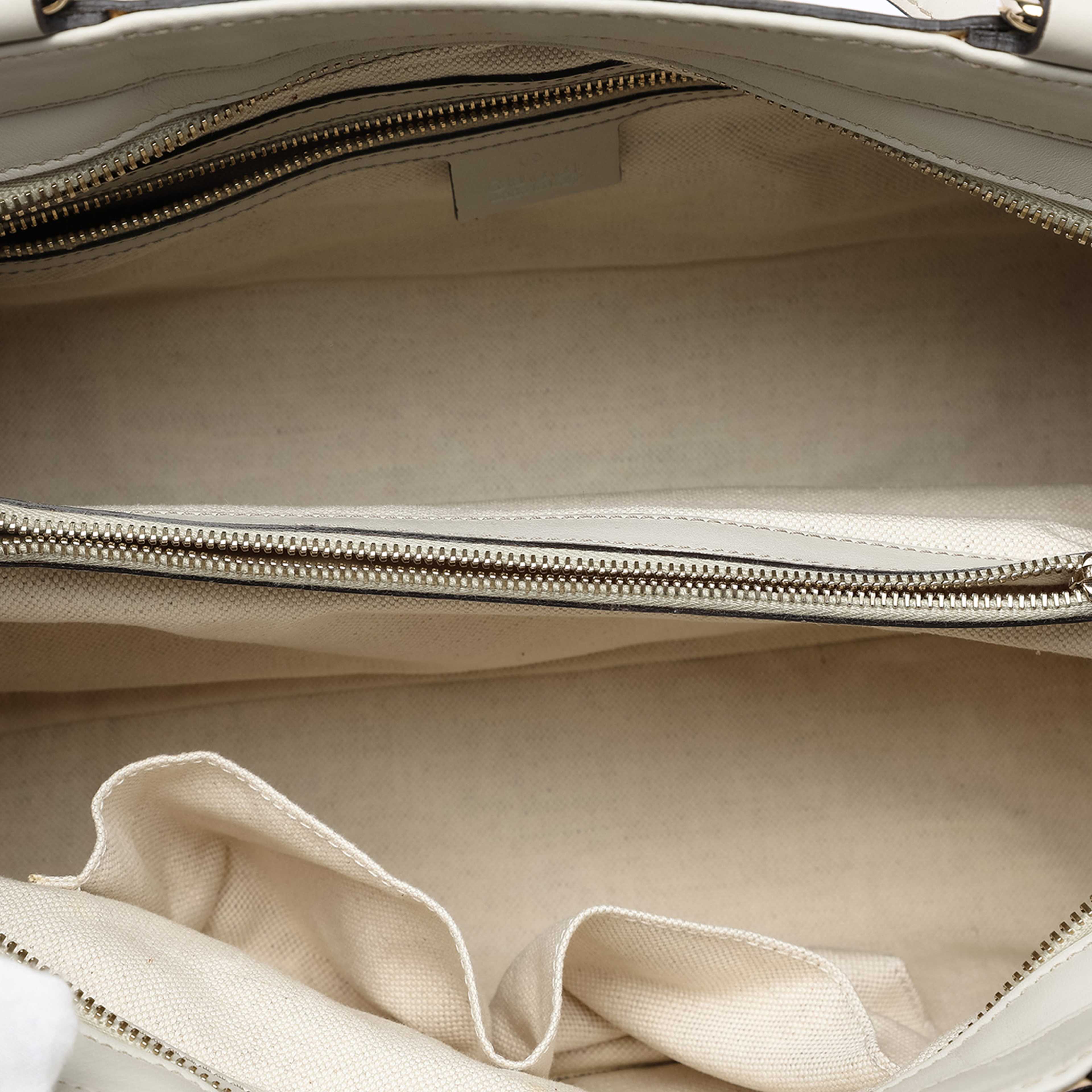 Gucci Guccissima Mayfair Tote, från Luxclusif, i färgen off white. Klicka för att öppna bilden i stort format