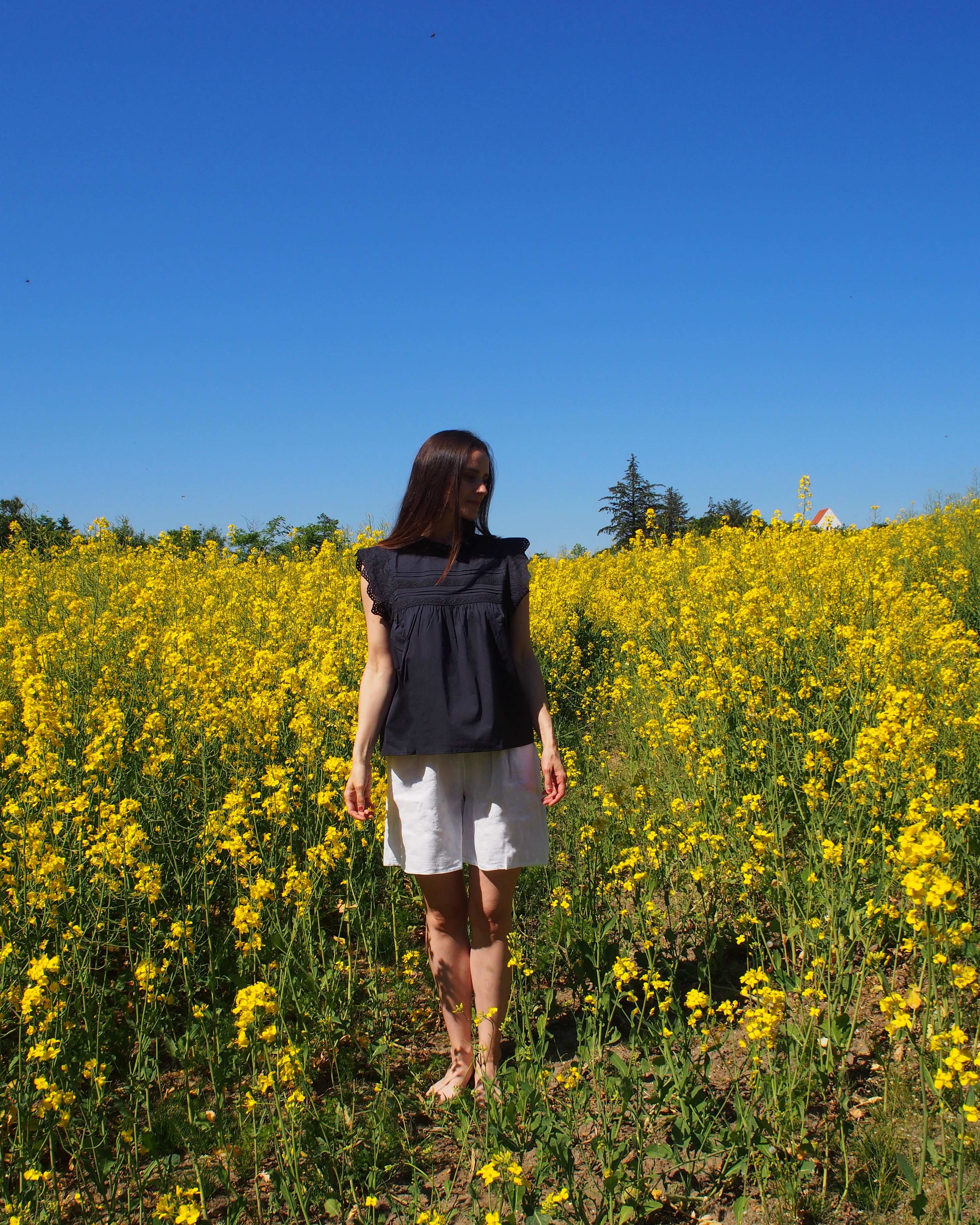 Tracy, Shorts, Linen - White