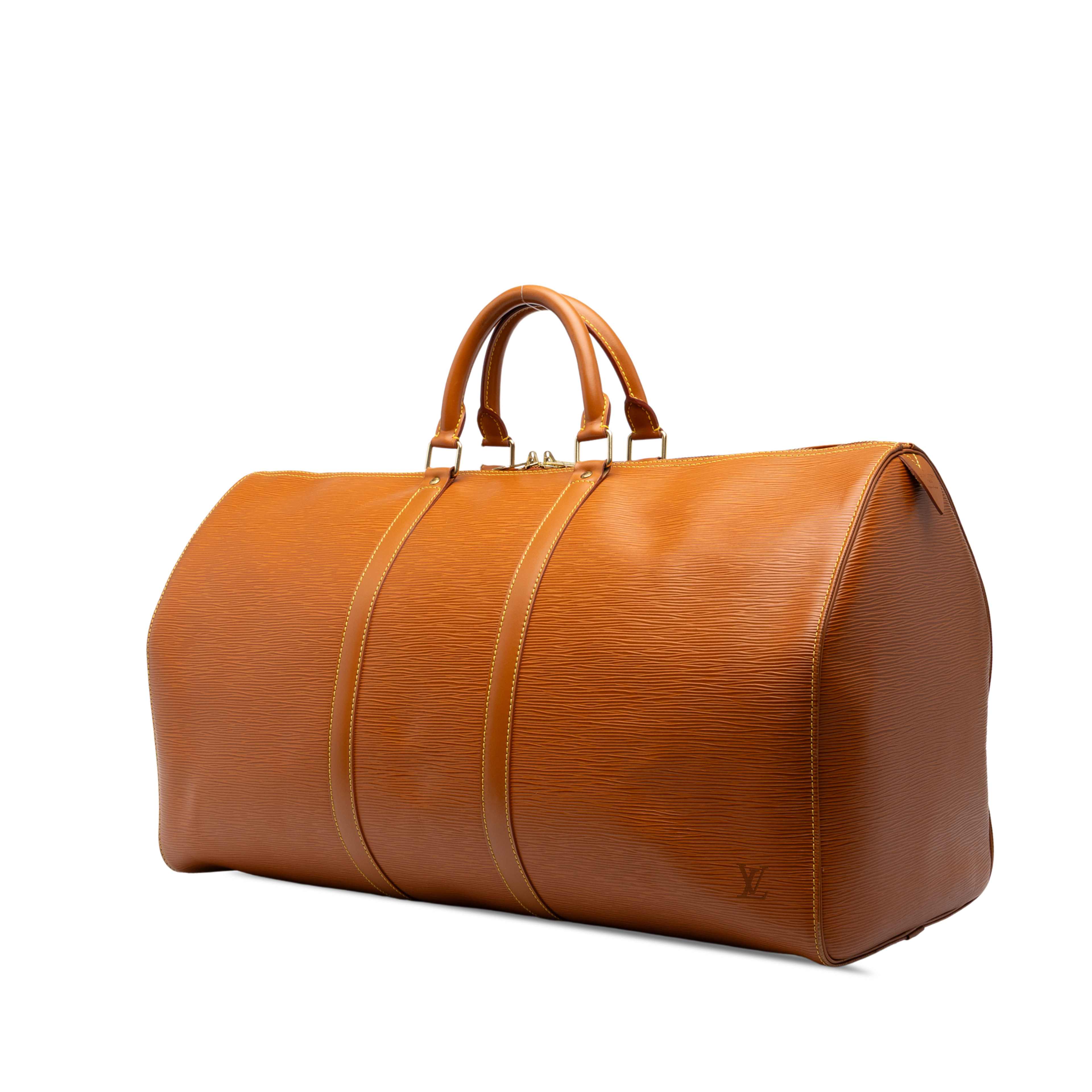 Louis Vuitton Epi Keepall 55, från Luxclusif, i färgen brun. Klicka för att öppna bilden i stort format