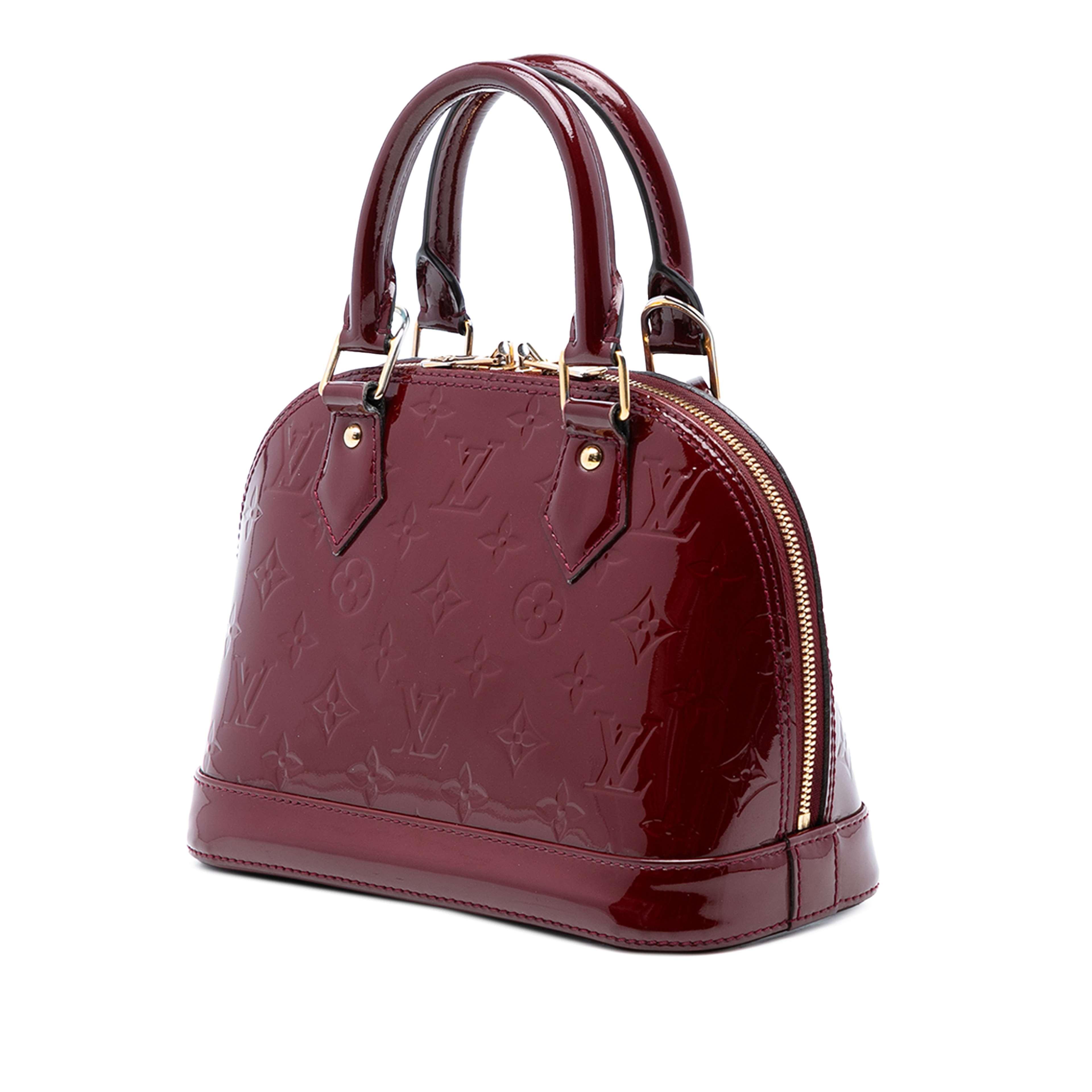 Louis Vuitton Monogram Vernis Alma Bb, från Luxclusif, i färgen dark red. Klicka för att öppna bilden i stort format