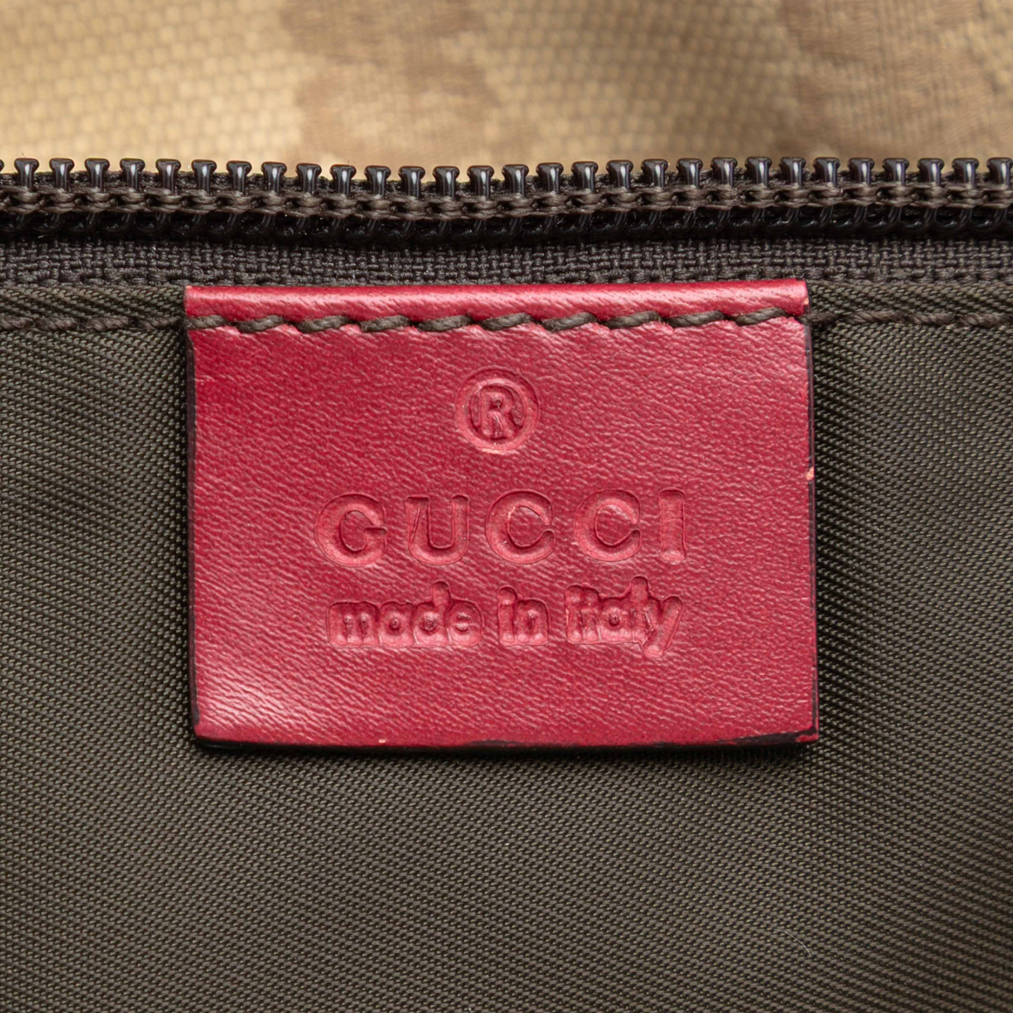 Gucci Gg Canvas Web Travel Bag, från Luxclusif, i färgen beige. Klicka för att öppna bilden i stort format