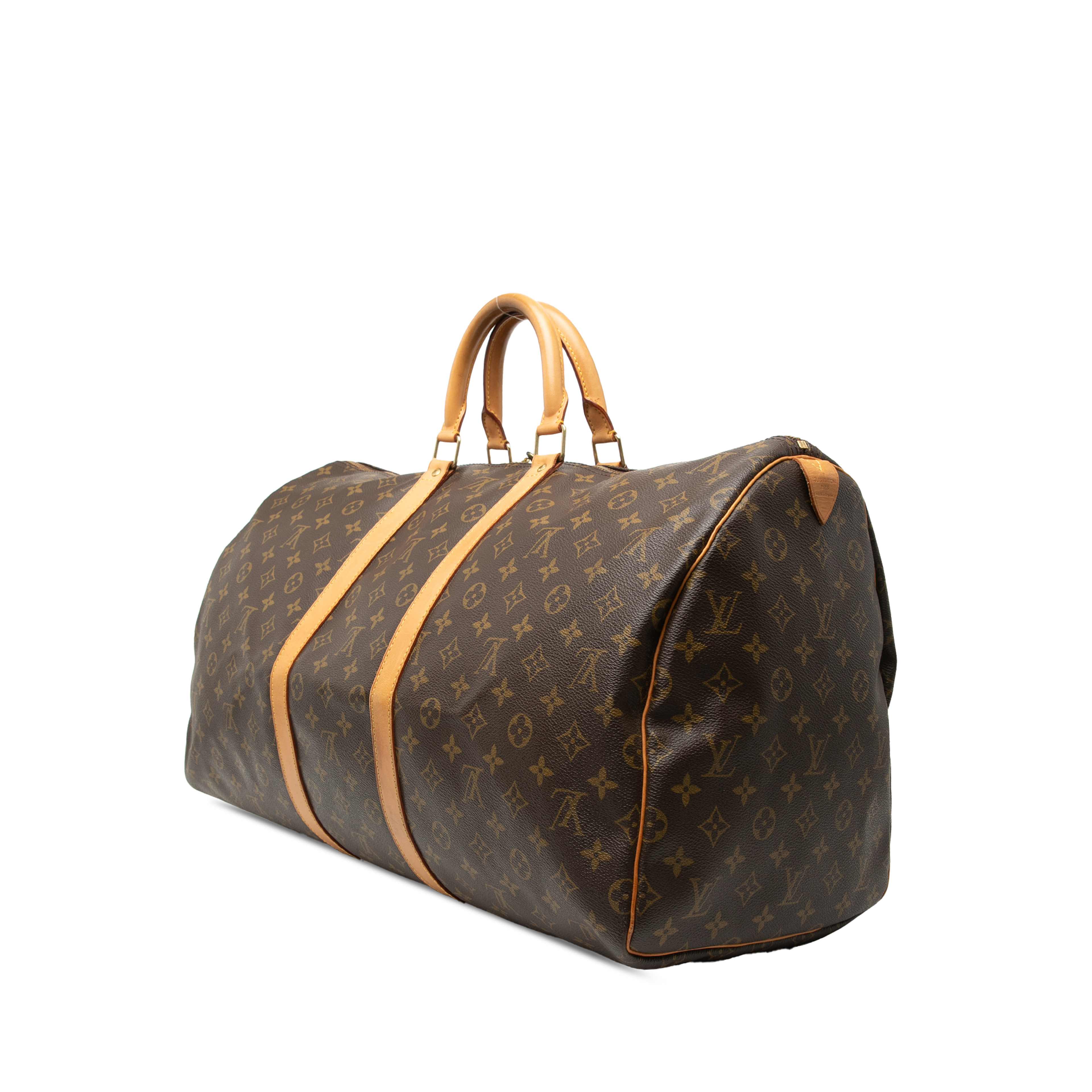 Louis Vuitton Monogram Keepall 55, från Luxclusif, i färgen brown. Klicka för att öppna bilden i stort format