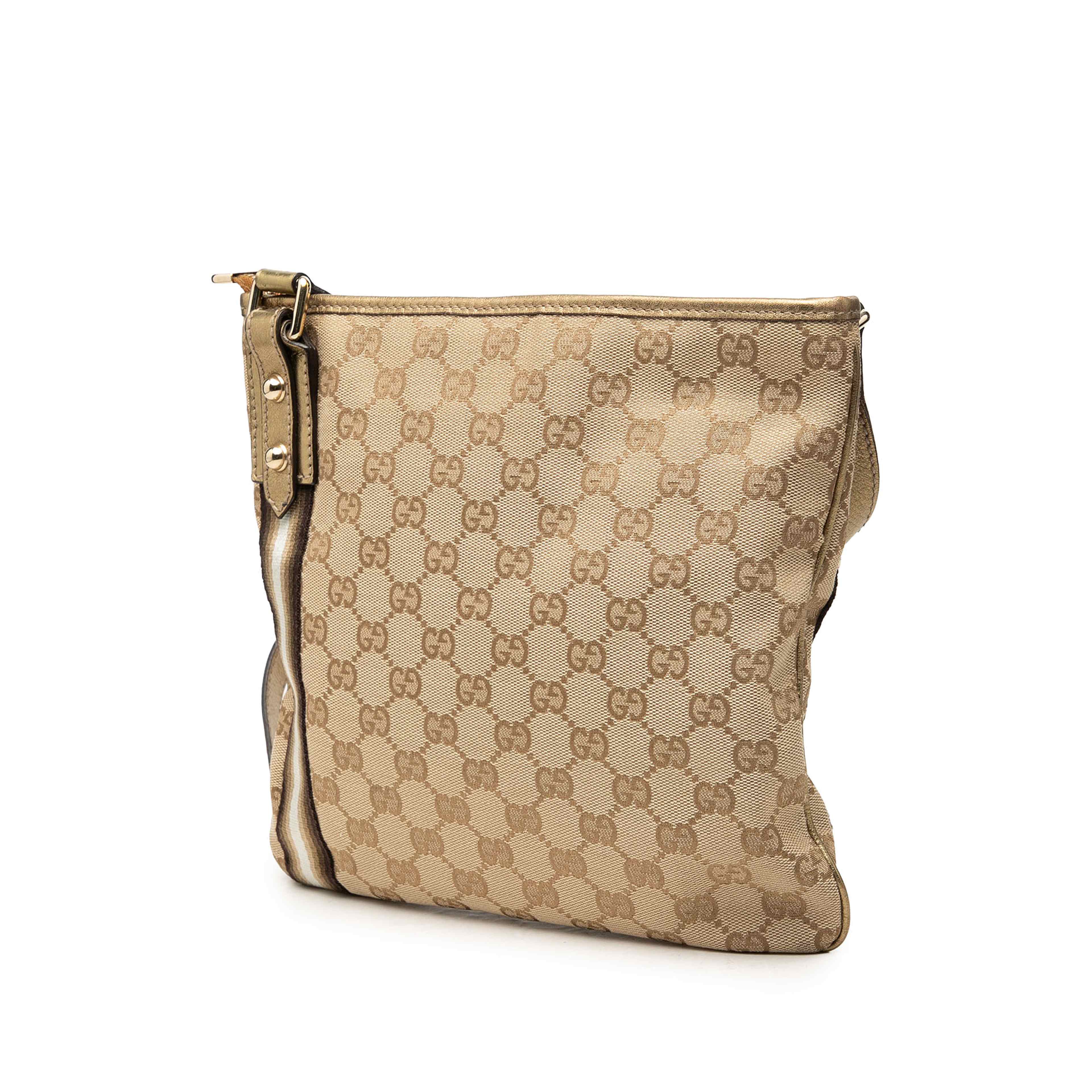 Gucci Gg Canvas Jolicoeur Crossbody, från Luxclusif, i färgen beige. Klicka för att öppna bilden i stort format