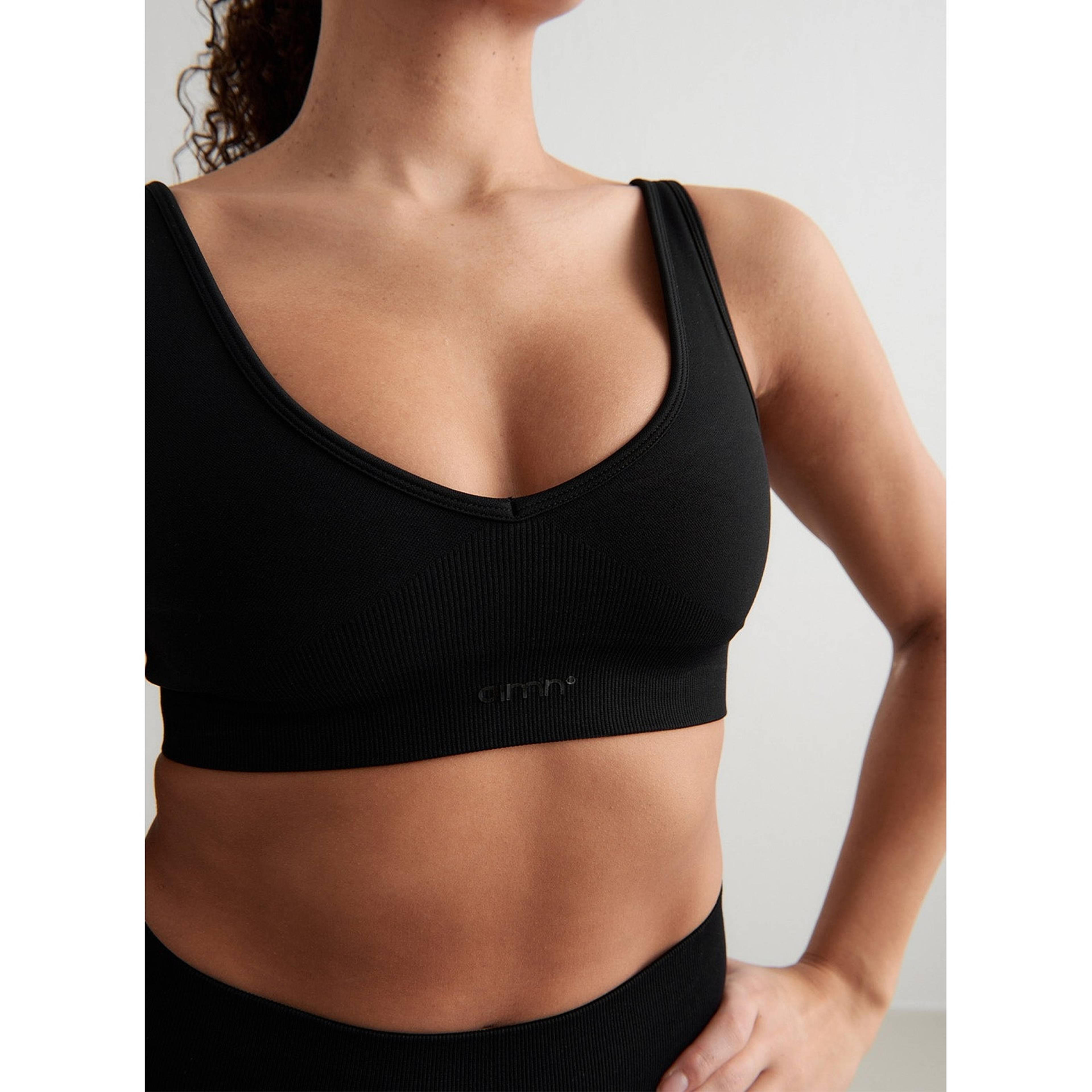 Black Shape Seamless Deep Cut Bra