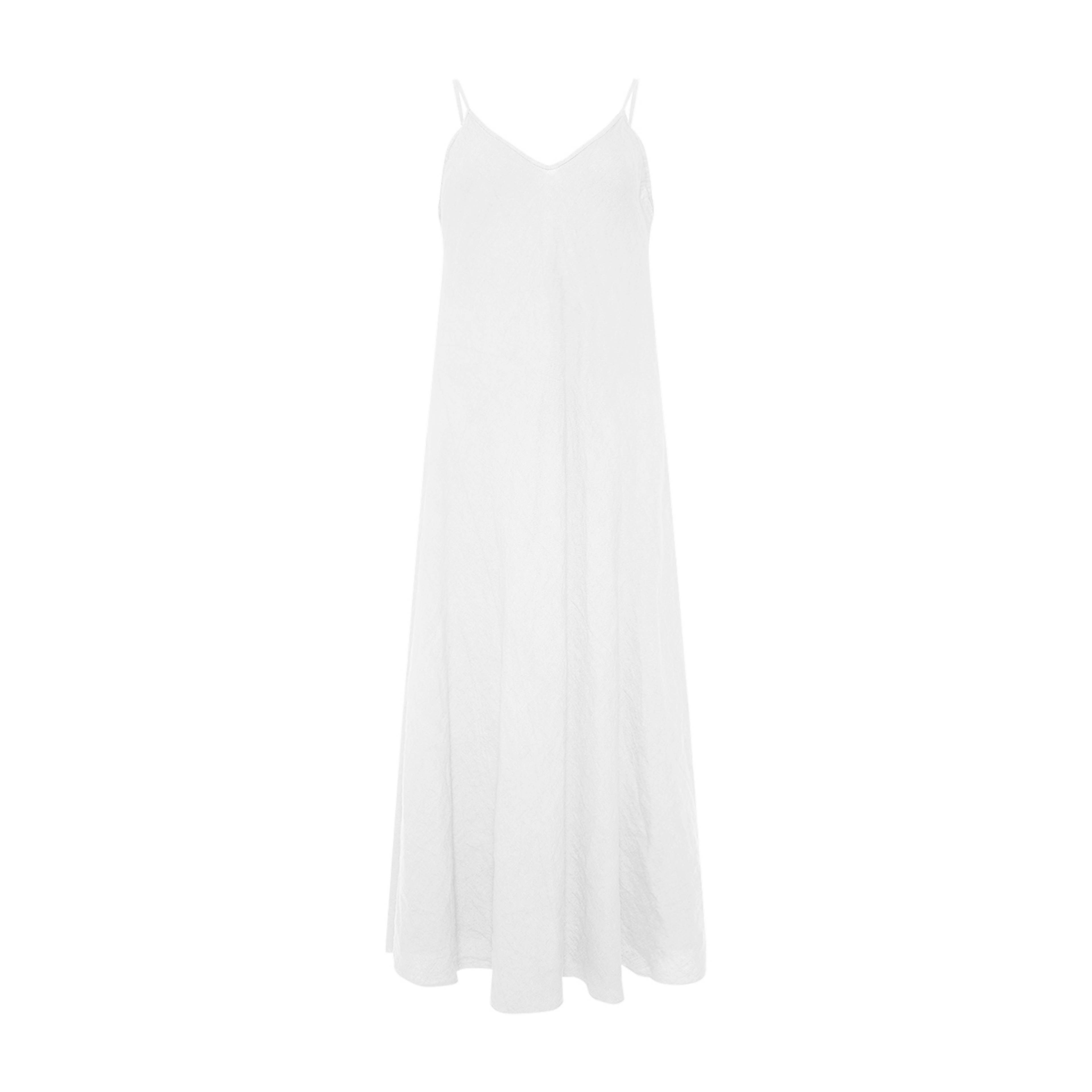 Abbelone, Long Dress, Linen - White