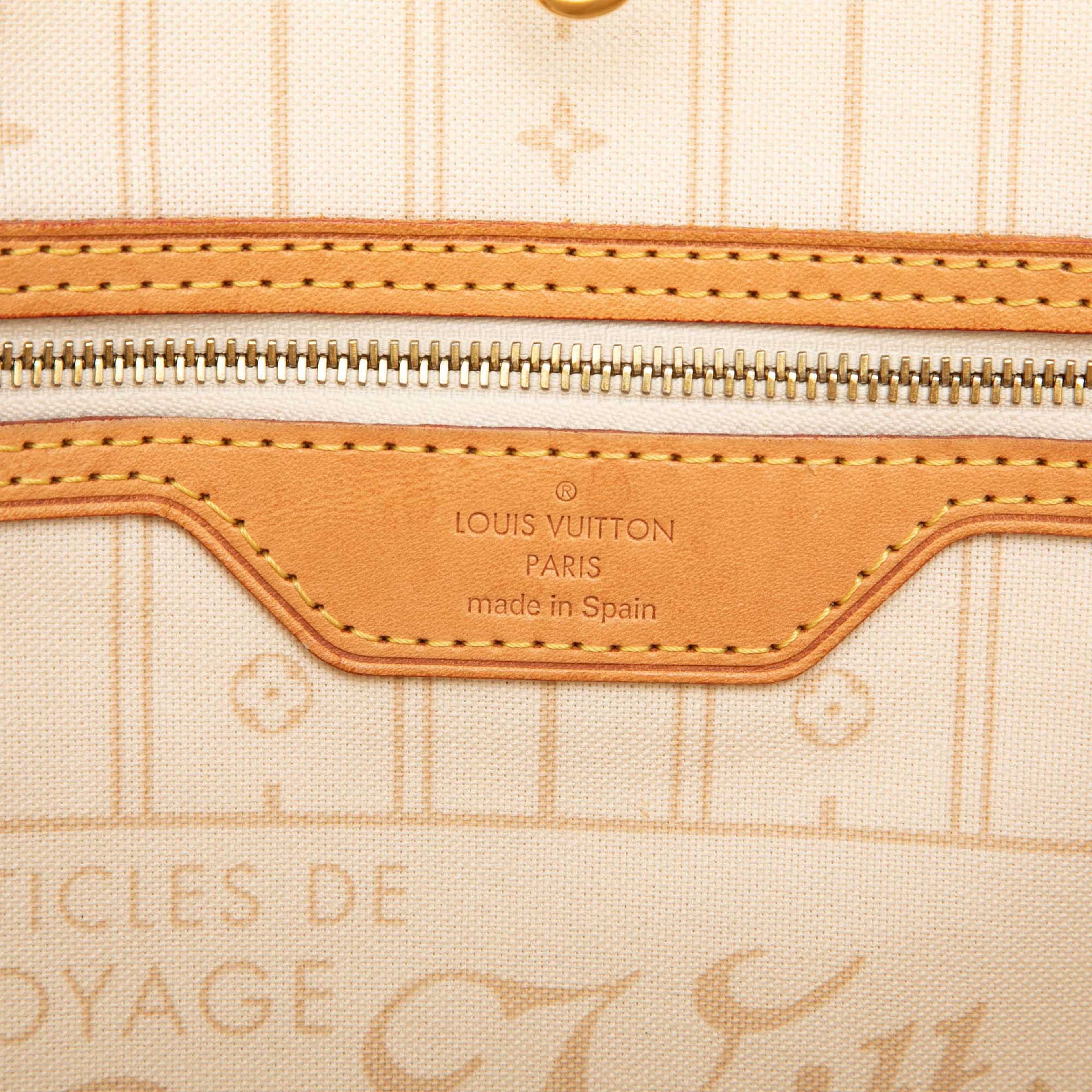 Louis Vuitton Damier Azur Neverfull Mm, från Luxclusif, i färgen vit. Klicka för att öppna bilden i stort format