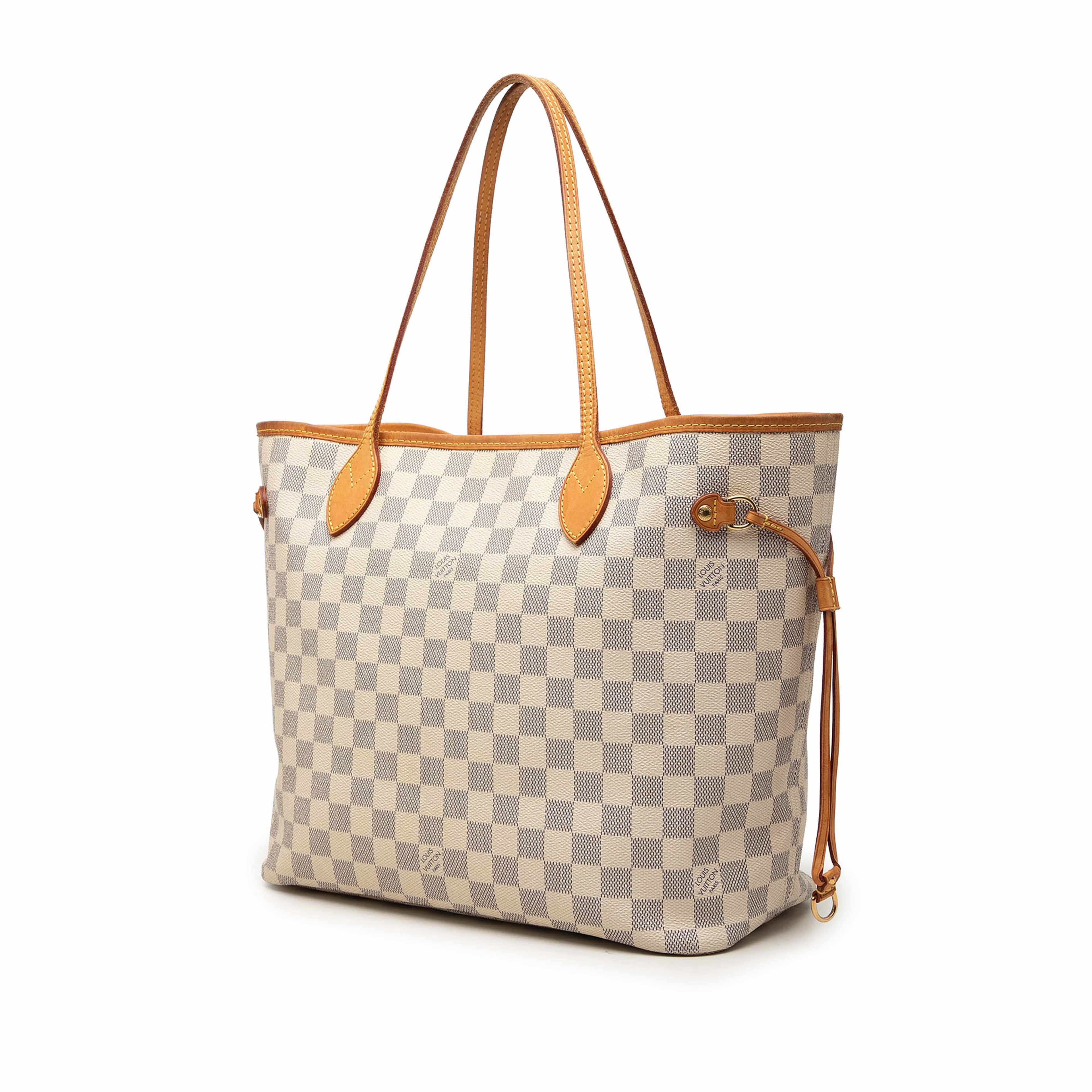 Louis Vuitton Damier Azur Neverfull Mm, från Luxclusif, i färgen vit. Klicka för att öppna bilden i stort format