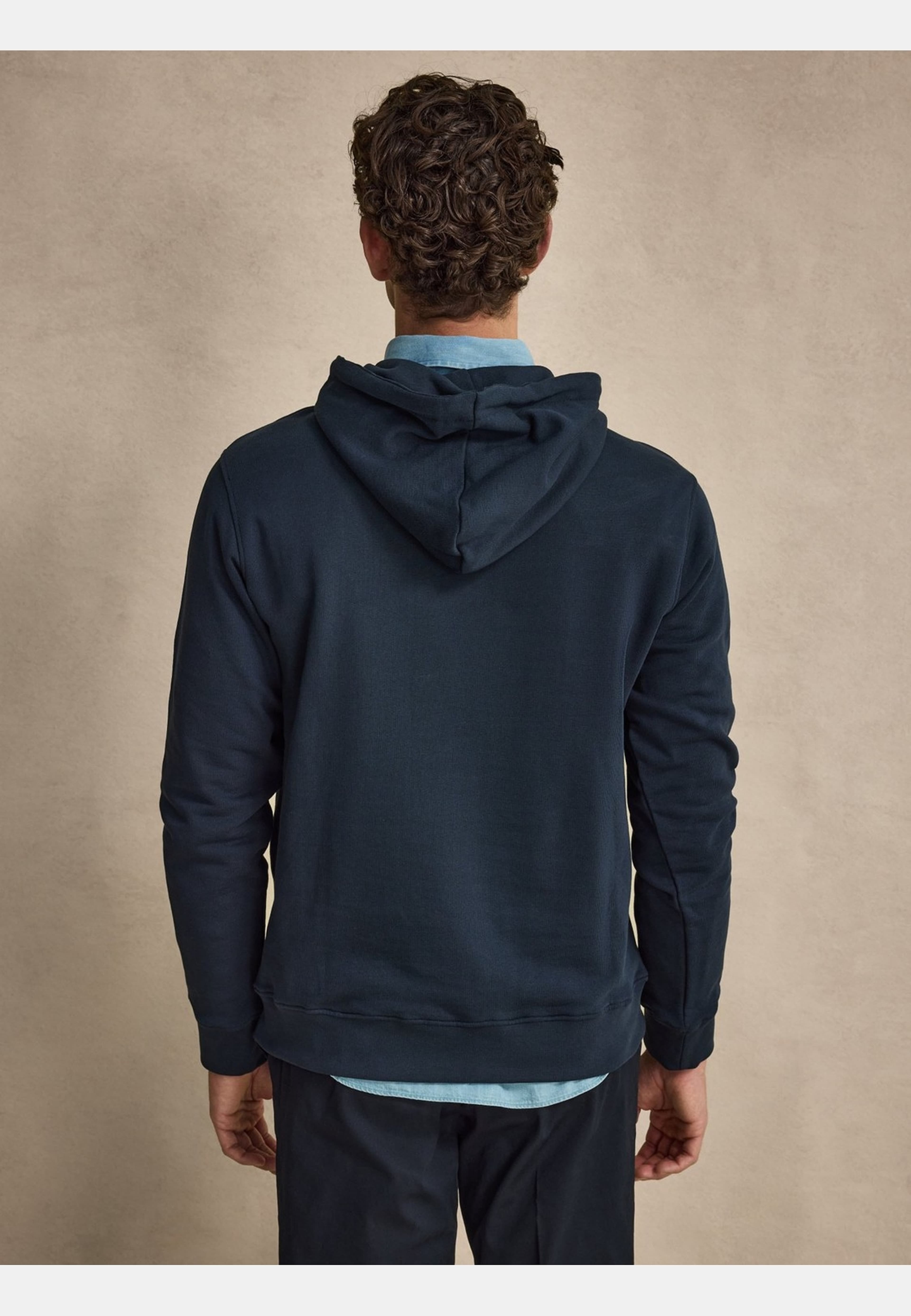 Cotton L/s Sweat Hoodie, från John Henric, i färgen navy blue. Klicka för att öppna bilden i stort format