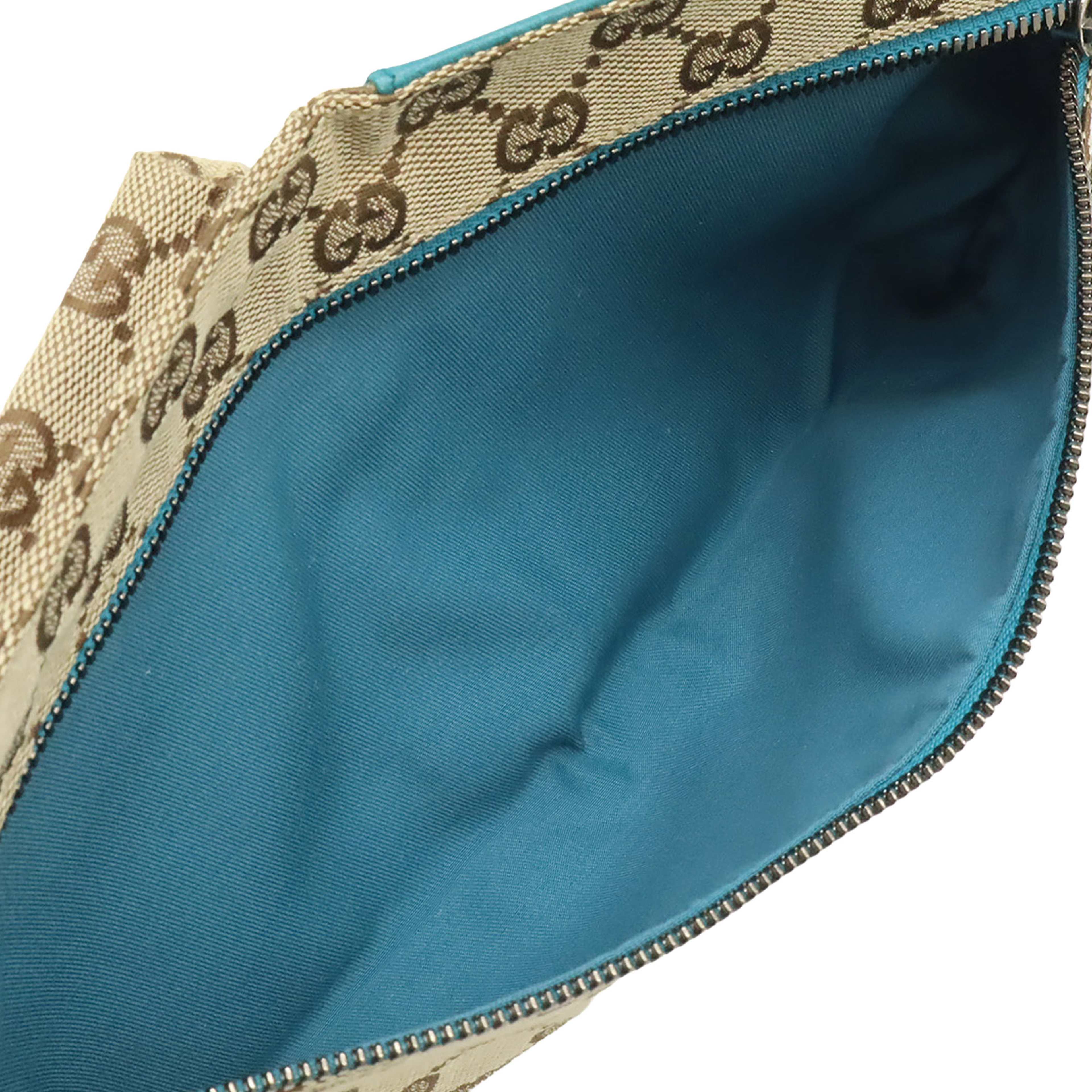 Gucci Gg Canvas Web Double Pocket Belt Bag, från Luxclusif, i färgen beige. Klicka för att öppna bilden i stort format