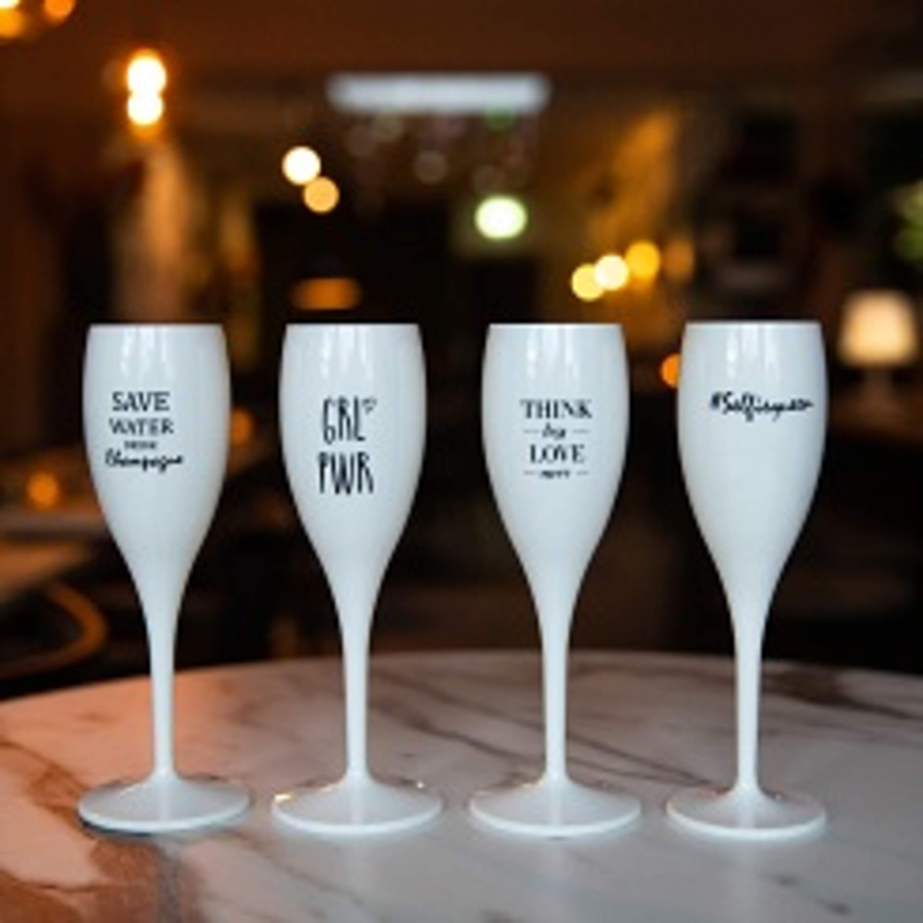 Champagneglas Med Print 6-pack Save Water Drink Champagne