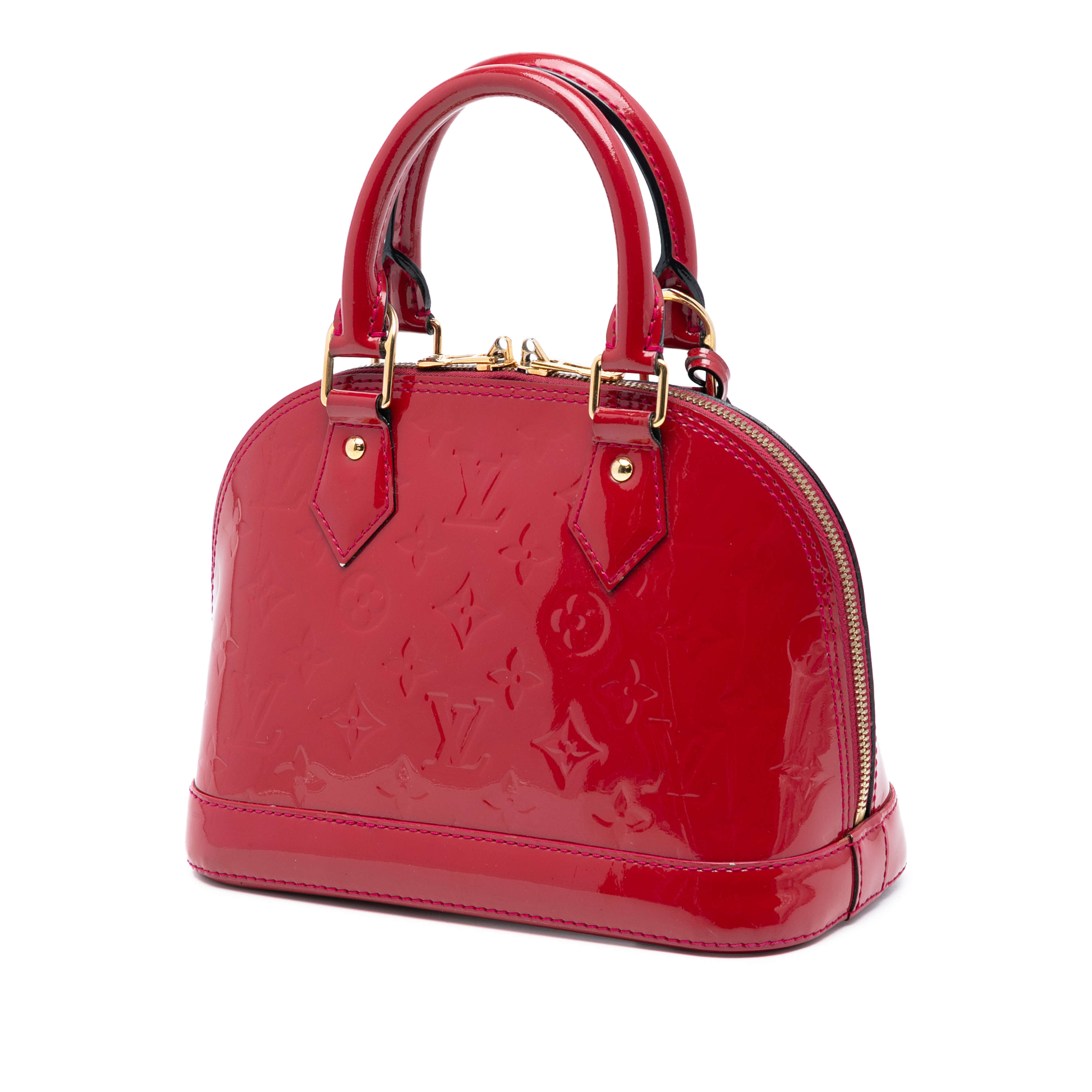 Louis Vuitton Monogram Vernis Alma Bb, från Luxclusif, i färgen red. Klicka för att öppna bilden i stort format
