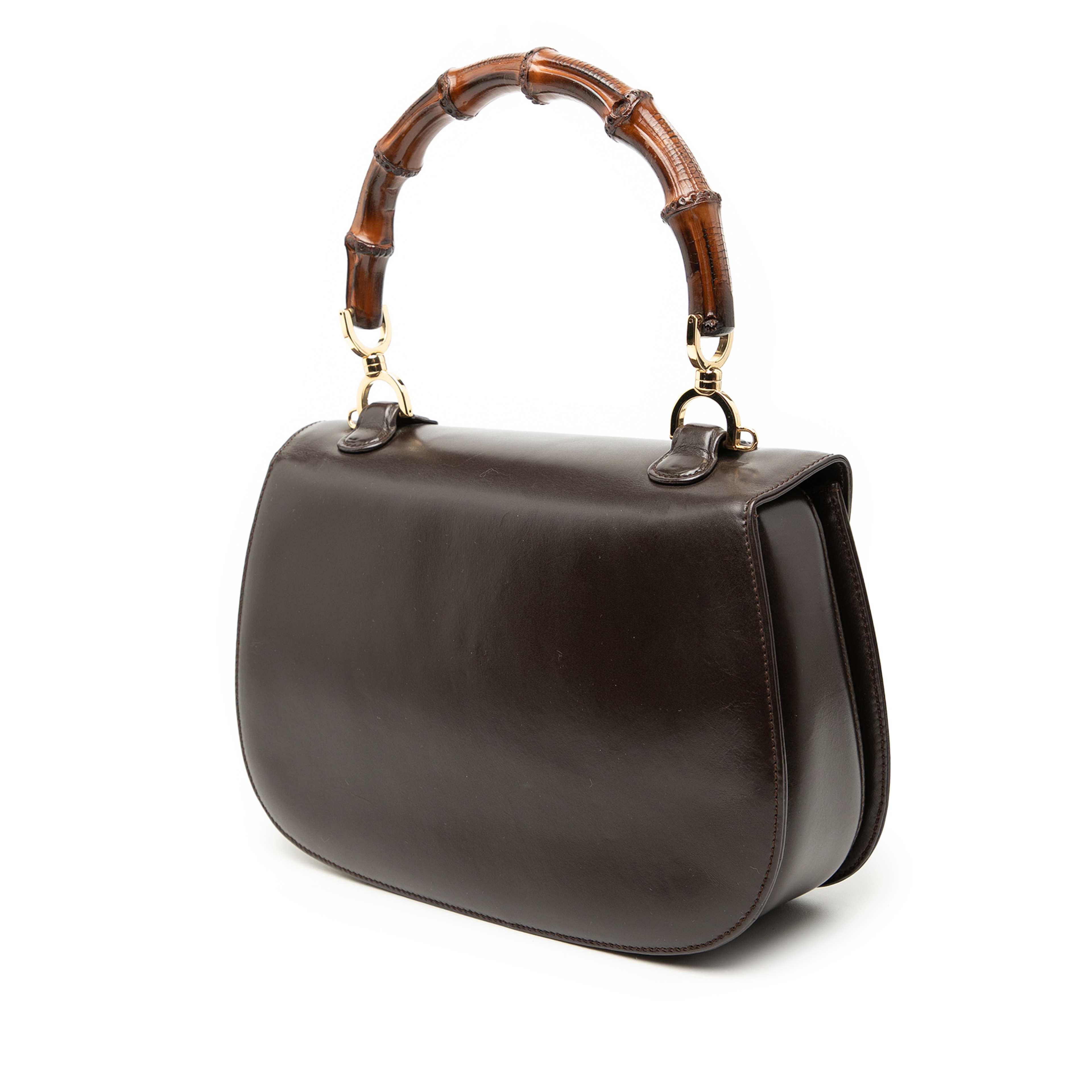 Gucci Calfskin Bamboo Night, från Luxclusif, i färgen dark brown. Klicka för att öppna bilden i stort format