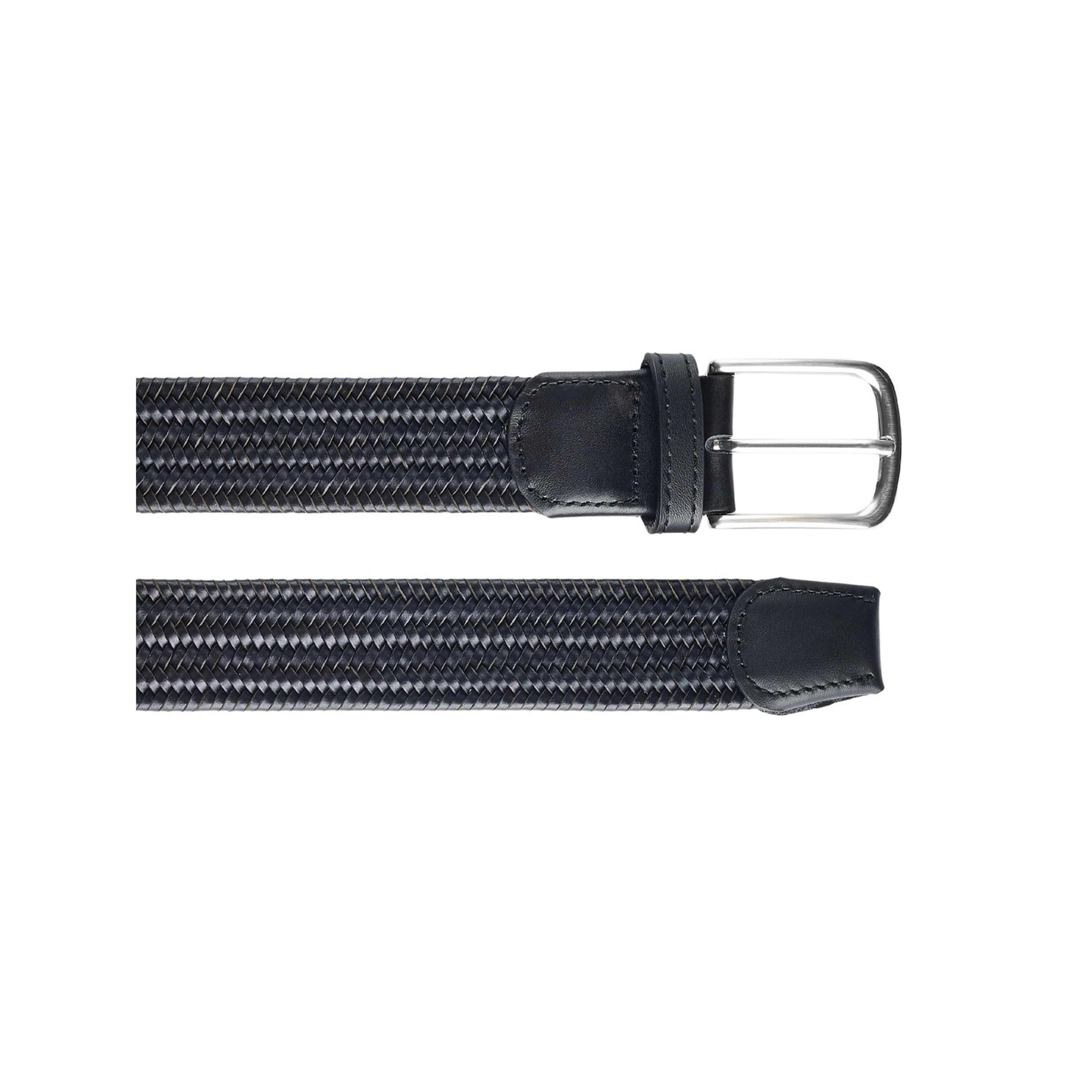 Black Elastic Leather Belt