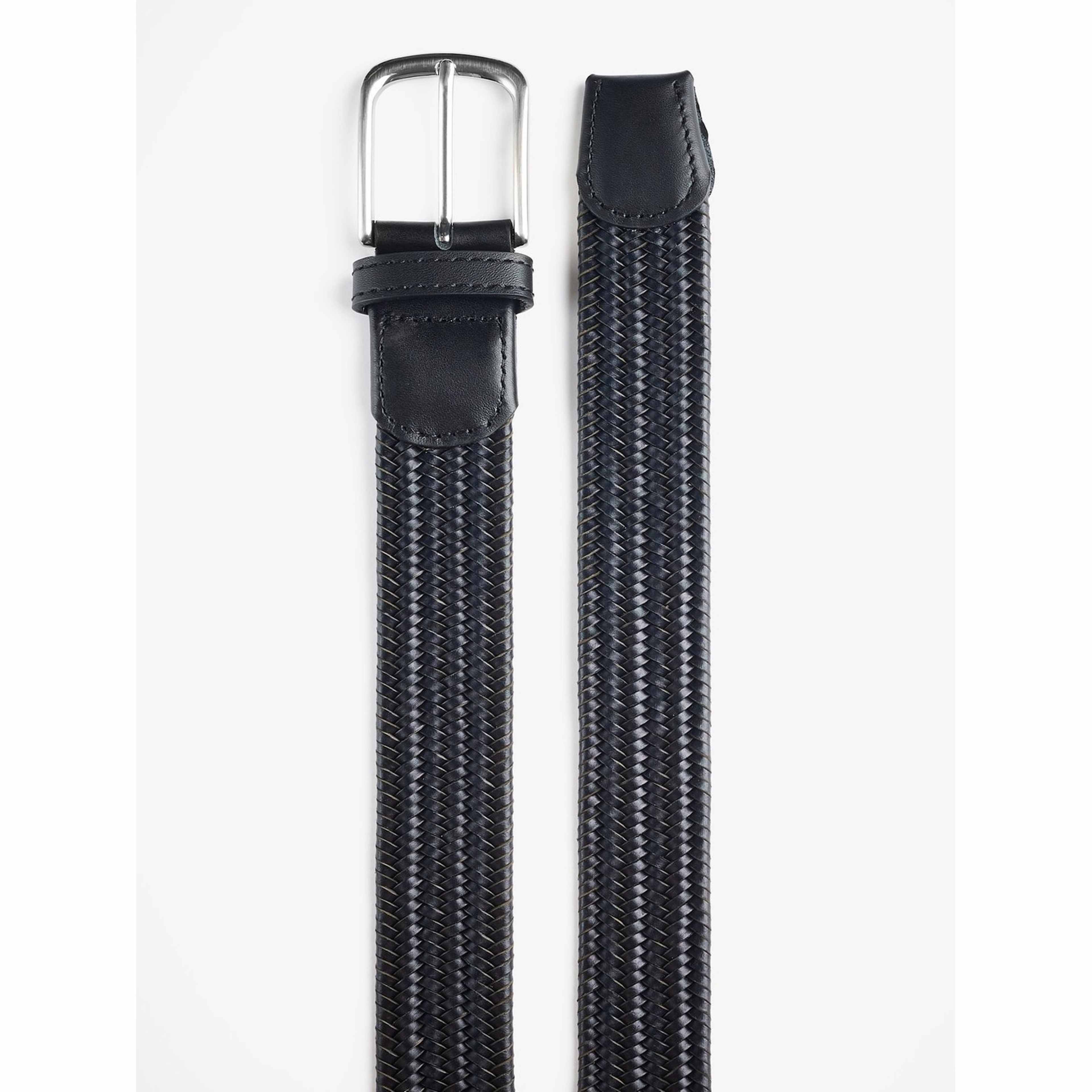 Black Elastic Leather Belt