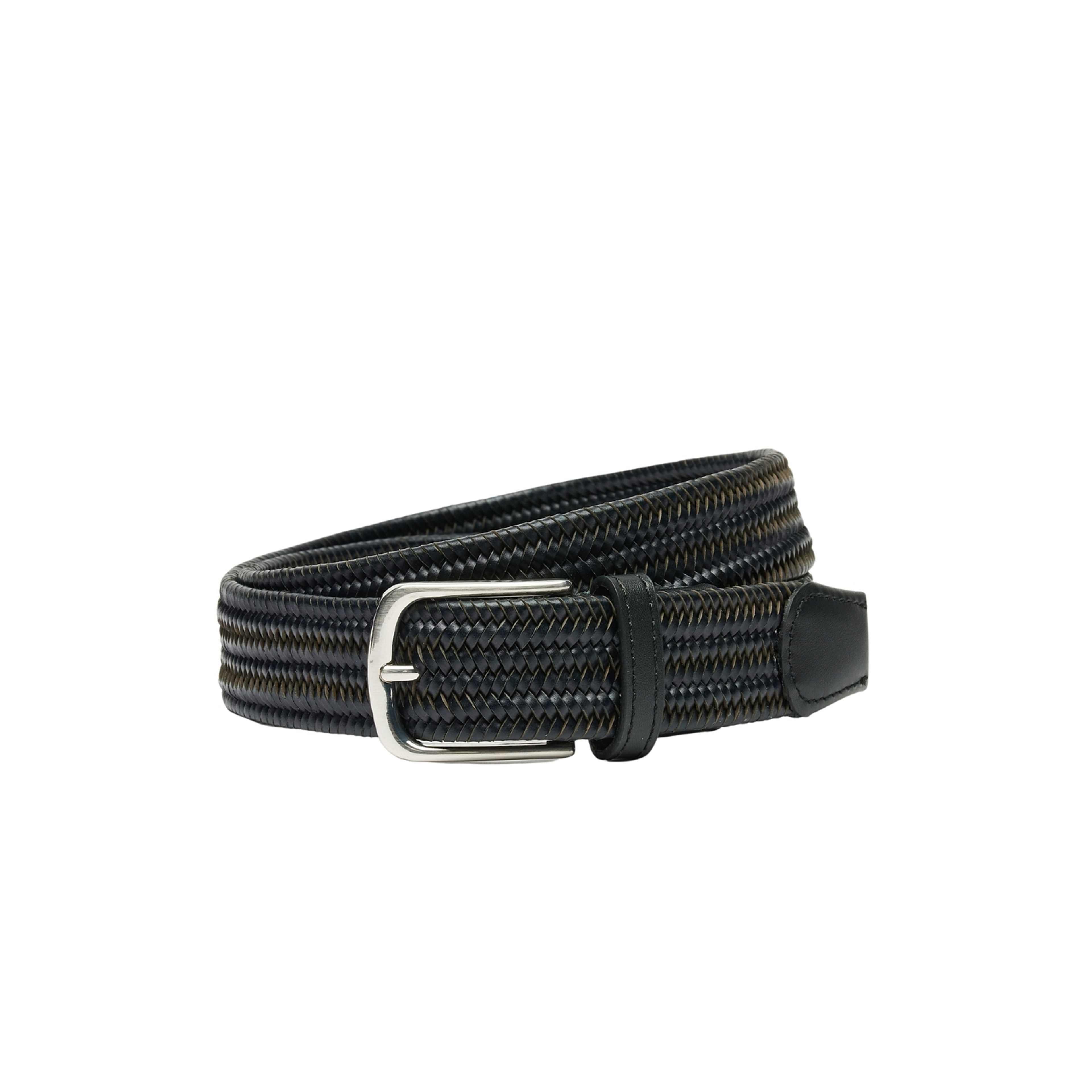 Black Elastic Leather Belt