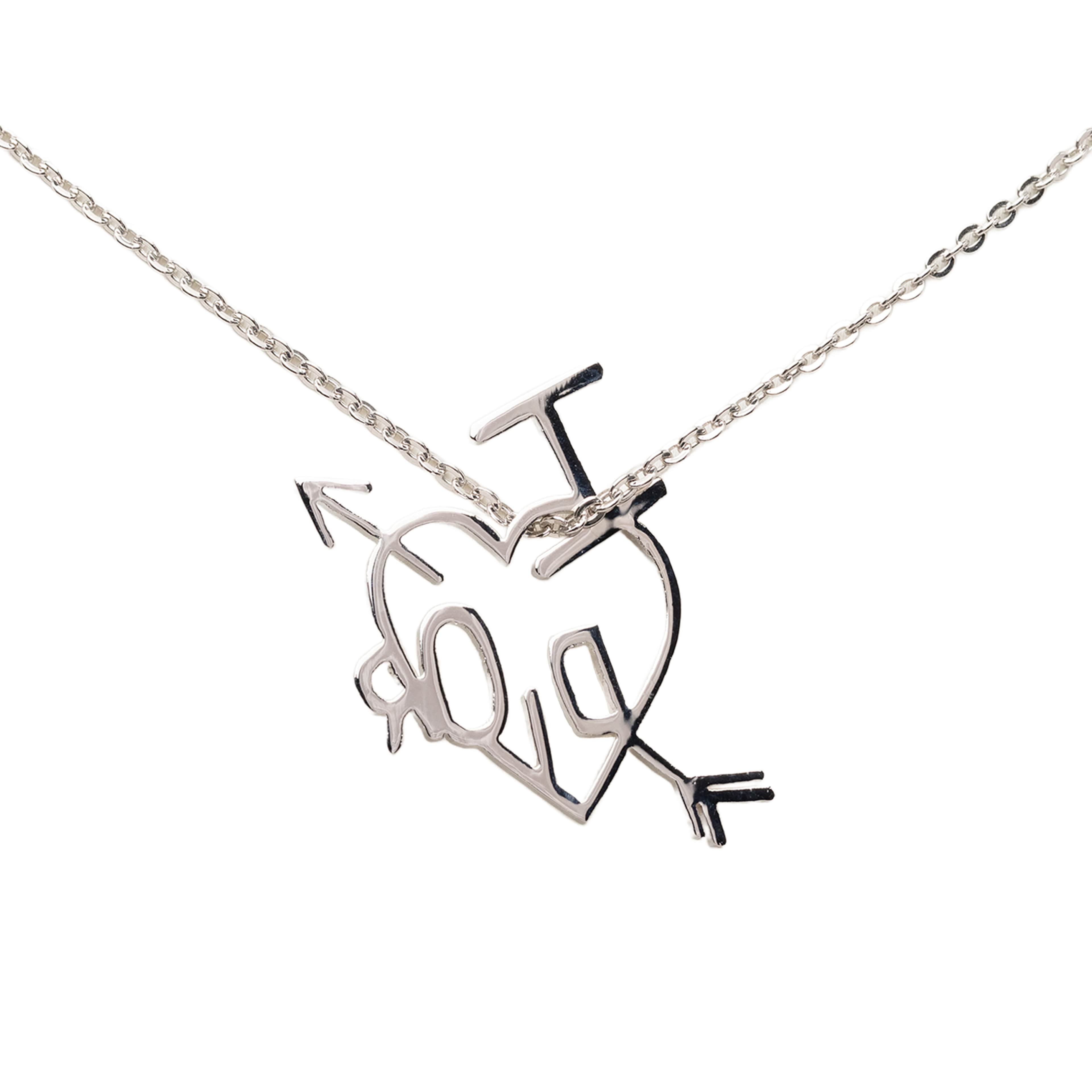 Dior Brass I Love Dior Pendant Necklace, från Luxclusif, i färgen silver. Klicka för att öppna bilden i stort format