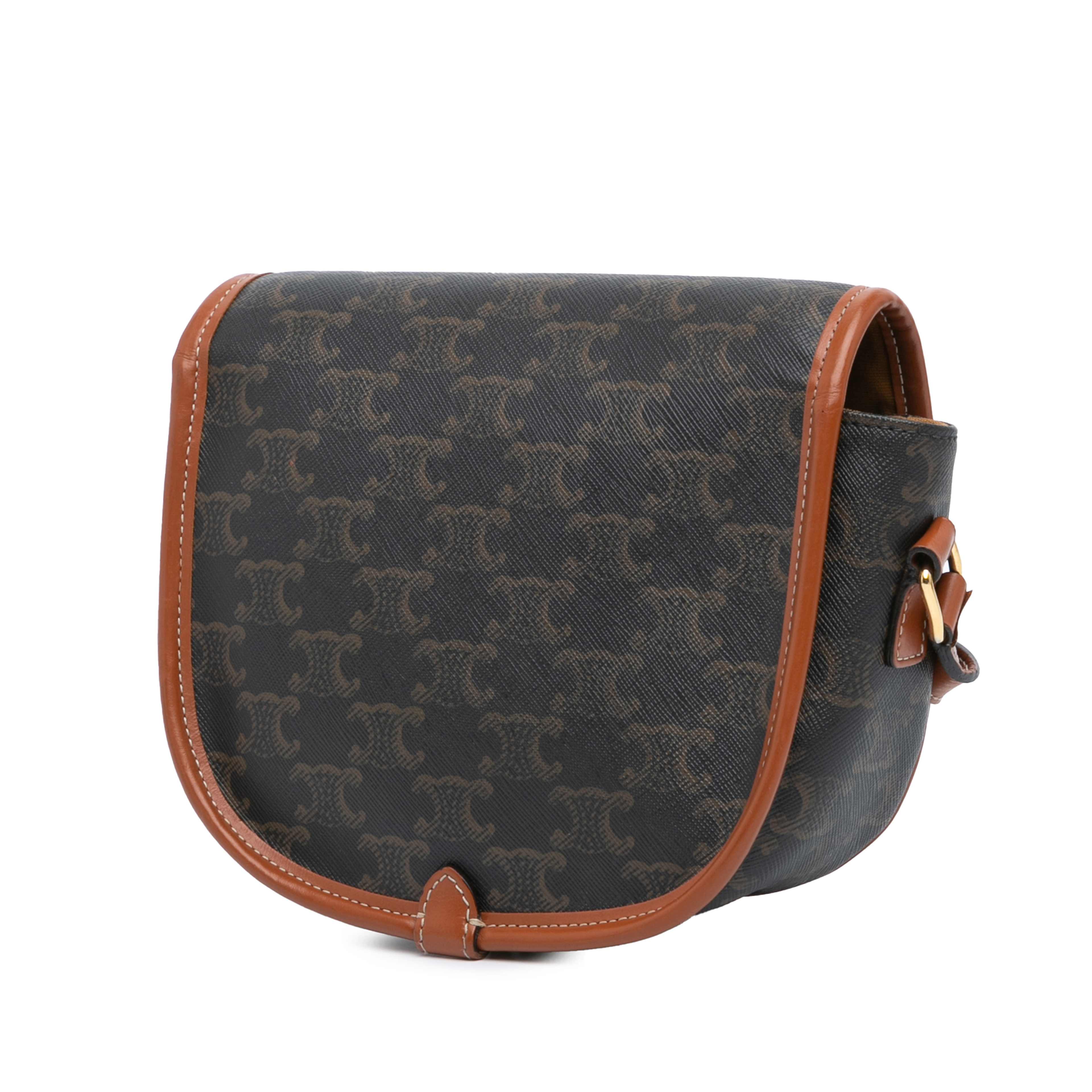 Celine Medium Triomphe Coated Canvas Folco Crossbody