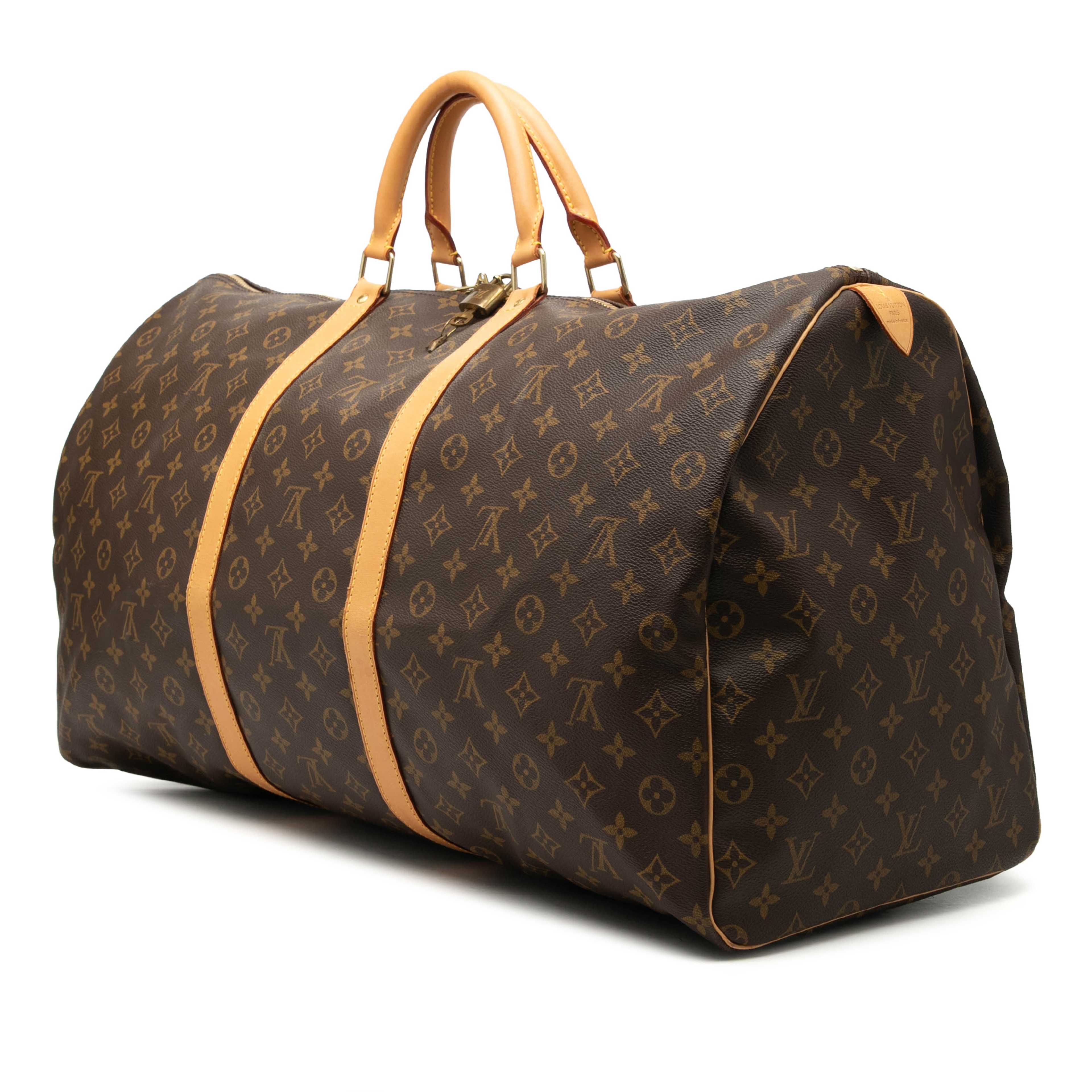 Louis Vuitton Monogram Keepall 60, från Luxclusif, i färgen brun. Klicka för att öppna bilden i stort format